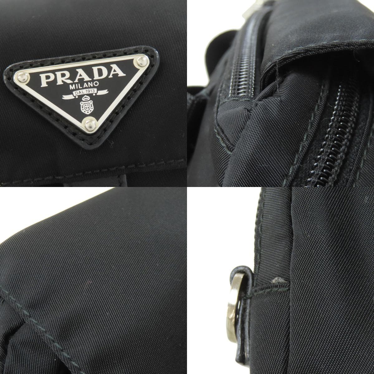 Prada logo hardware hip bag/waist bag made of nylon material for women [Used] [PRADA] 8