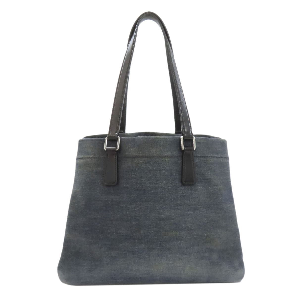 Prada Logo Tote Bag Denim Ladies [Used] [PRADA] 2