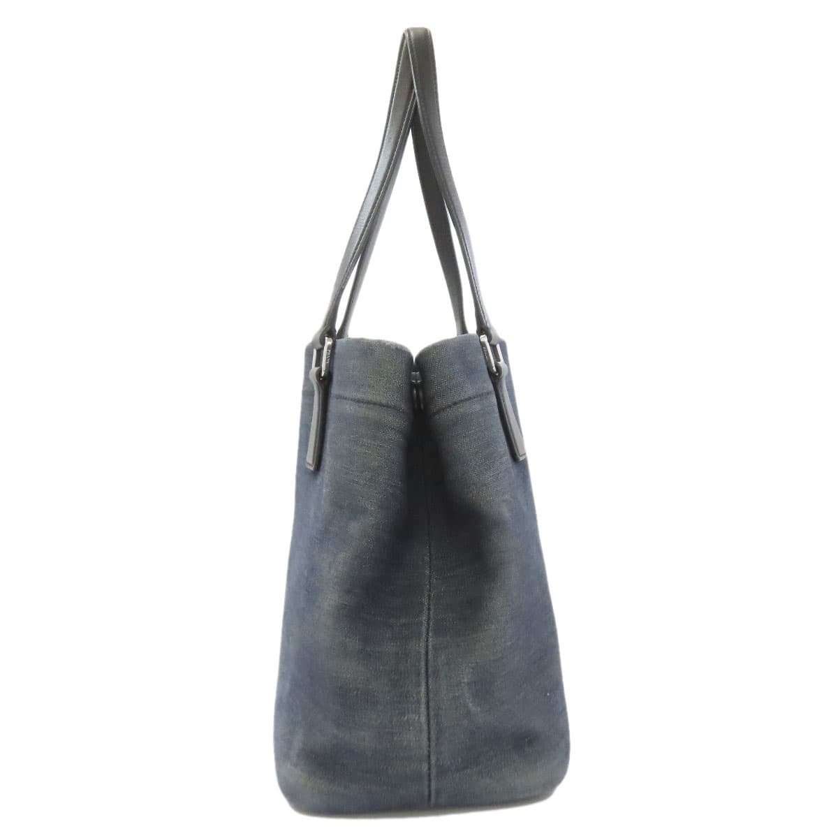 Prada Logo Tote Bag Denim Ladies [Used] [PRADA] 3