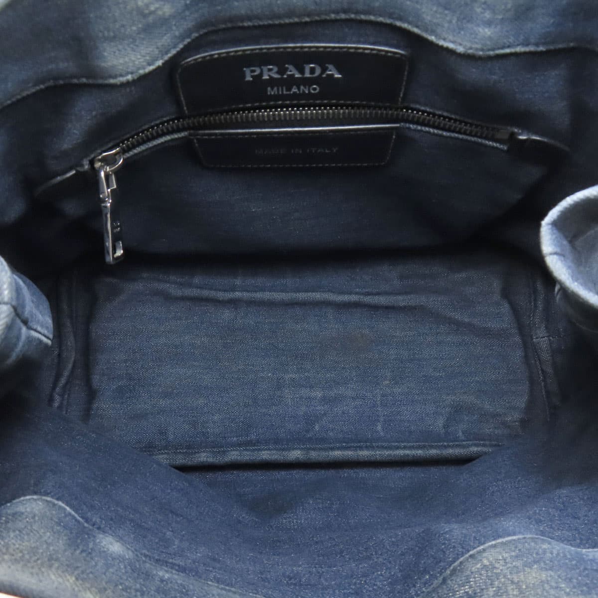 Prada Logo Tote Bag Denim Ladies [Used] [PRADA] 5