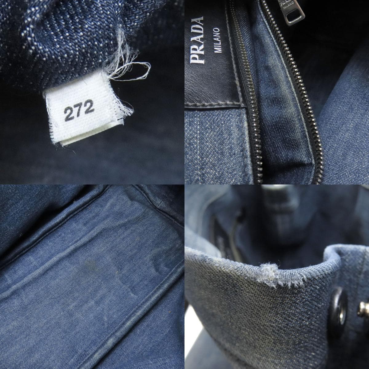 Prada Logo Tote Bag Denim Ladies [Used] [PRADA] 7