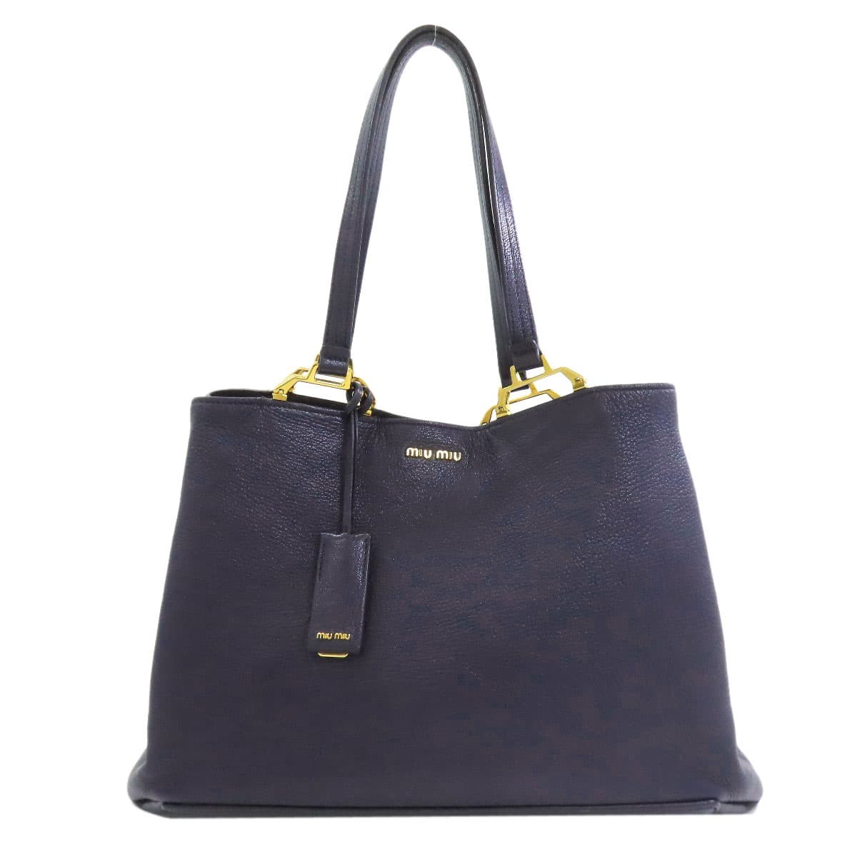 Miu Miu Logo Tote Bag Leather Ladies [Used] [MIUMIU]