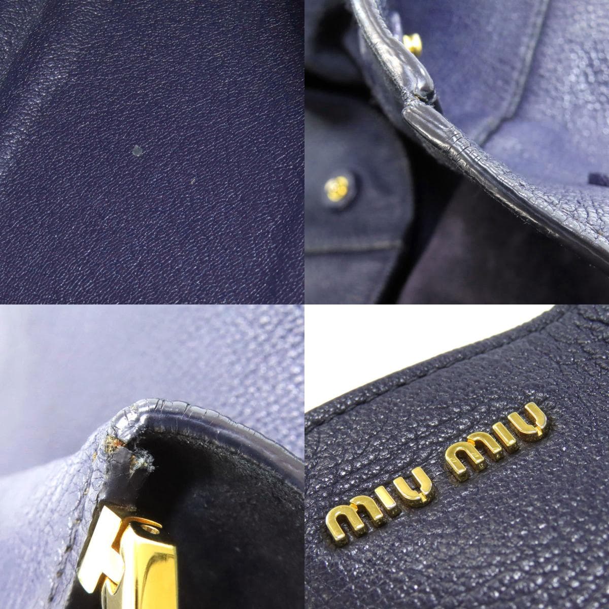 Miu Miu Logo Tote Bag Leather Ladies [Used] [MIUMIU] 7