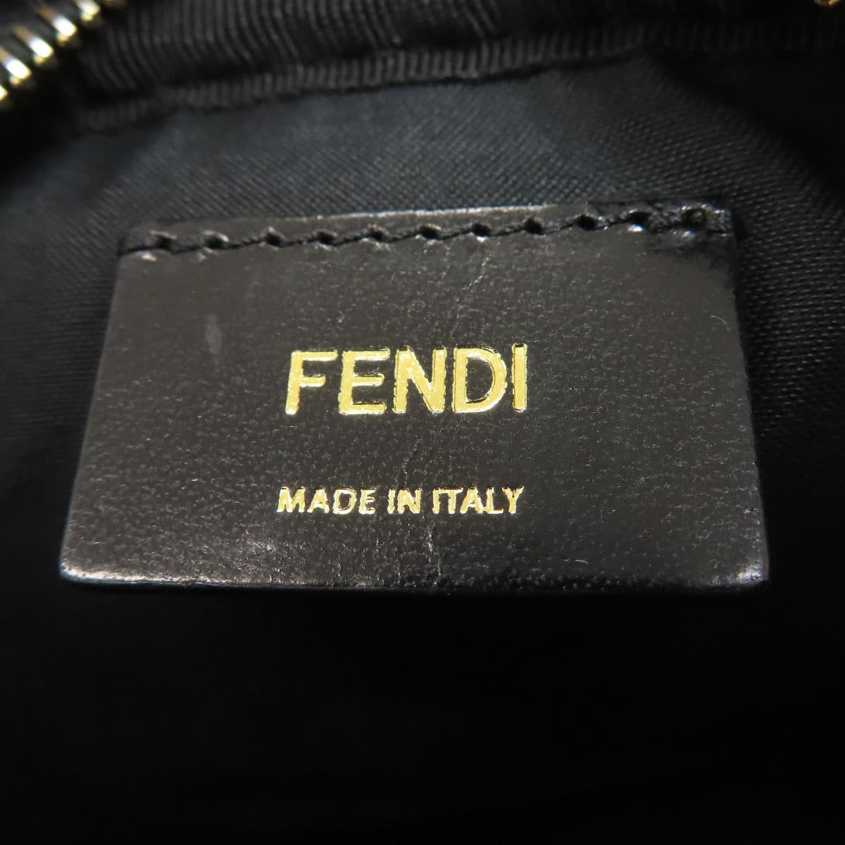 Fendi Calligraphy Studs Shoulder Bag Leather Women's [Used] [FENDI] 6