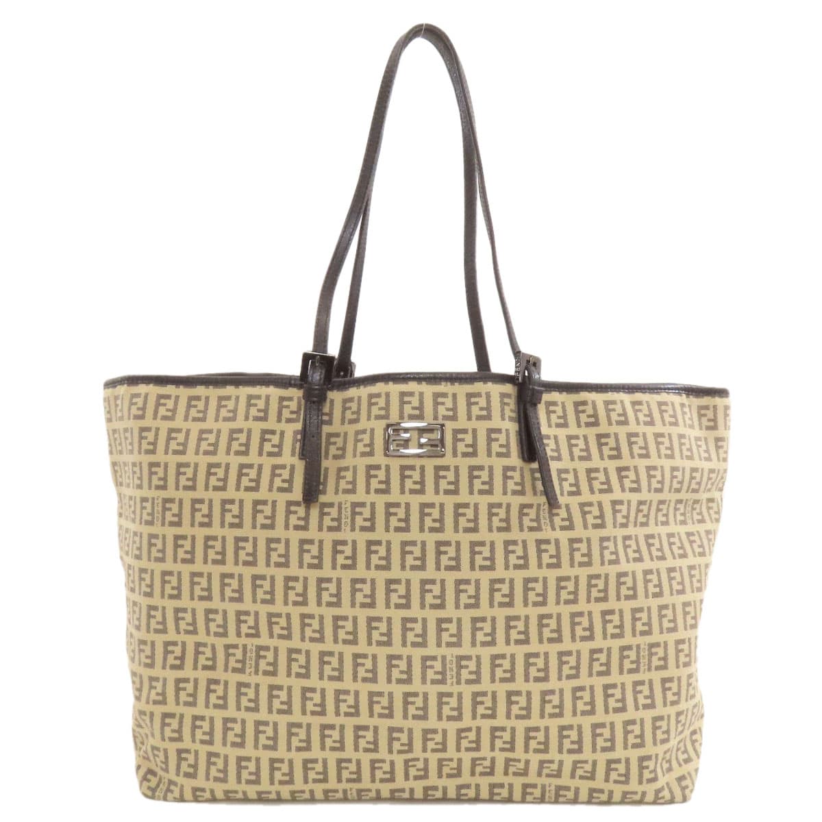 Fendi Zucchino Pattern Tote Bag Canvas/Leather Ladies [Used] [FENDI]