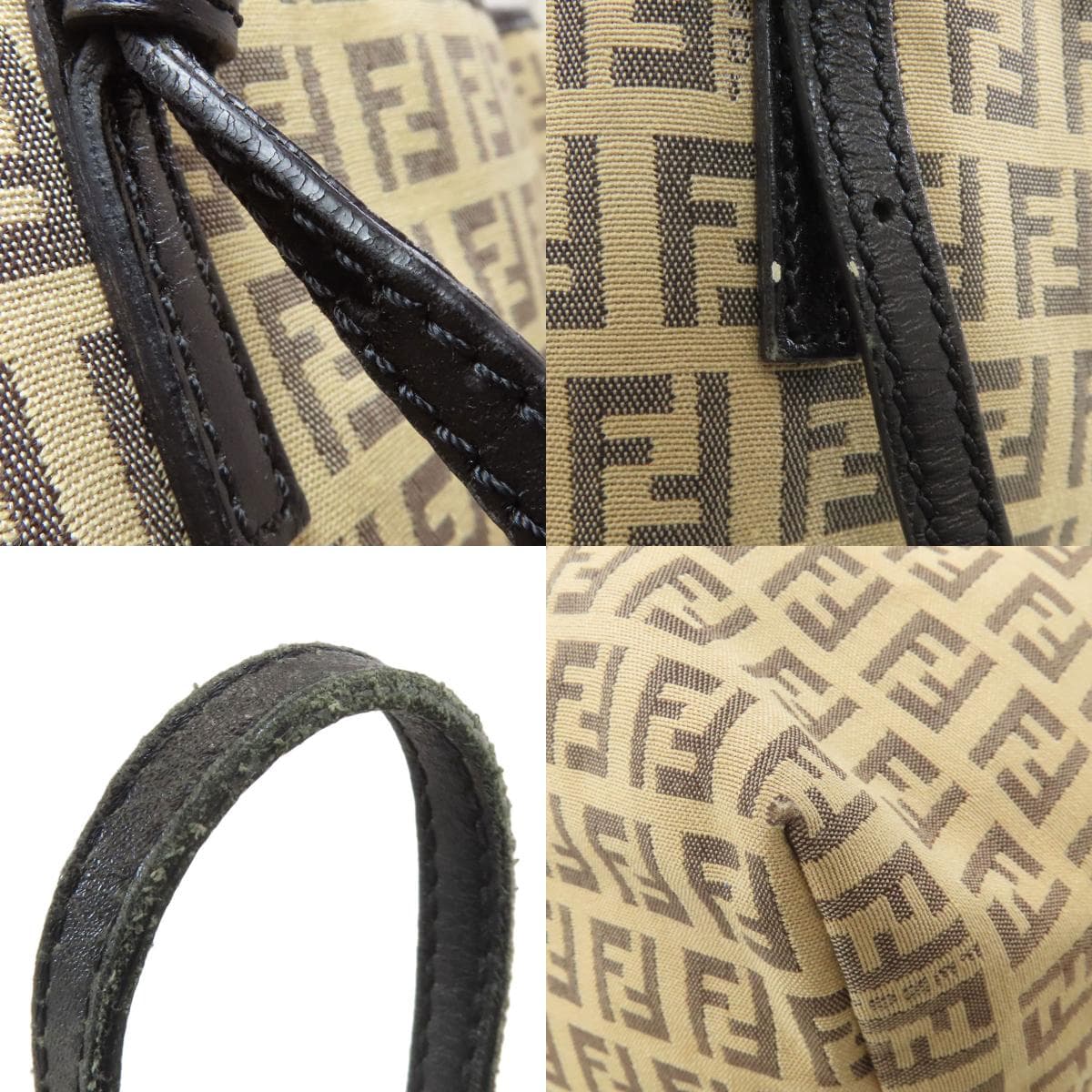 Fendi Zucchino Pattern Tote Bag Canvas/Leather Ladies [Used] [FENDI] 9