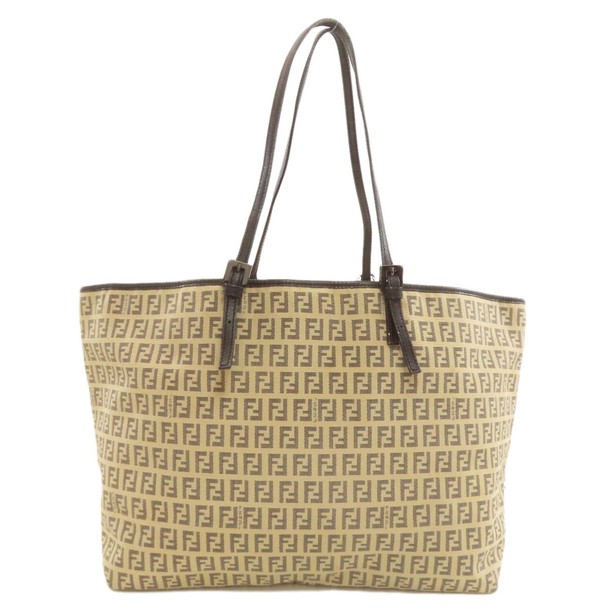 Fendi Zucchino Pattern Tote Bag Canvas/Leather Ladies [Used] [FENDI] 2