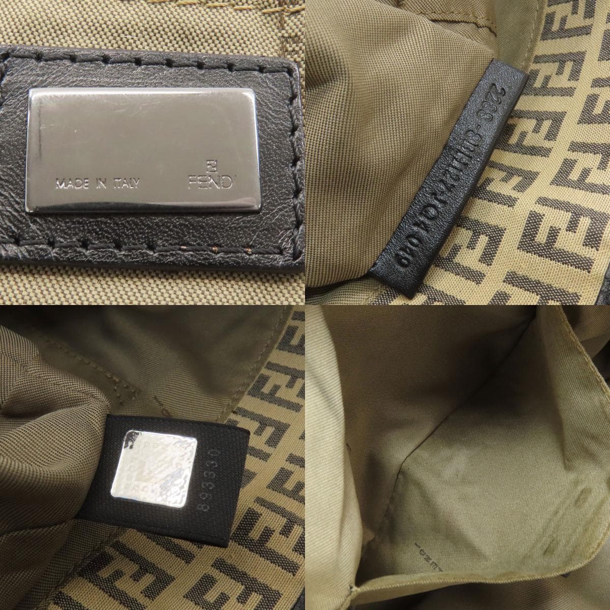 Fendi Zucchino Pattern Tote Bag Canvas/Leather Ladies [Used] [FENDI] 6