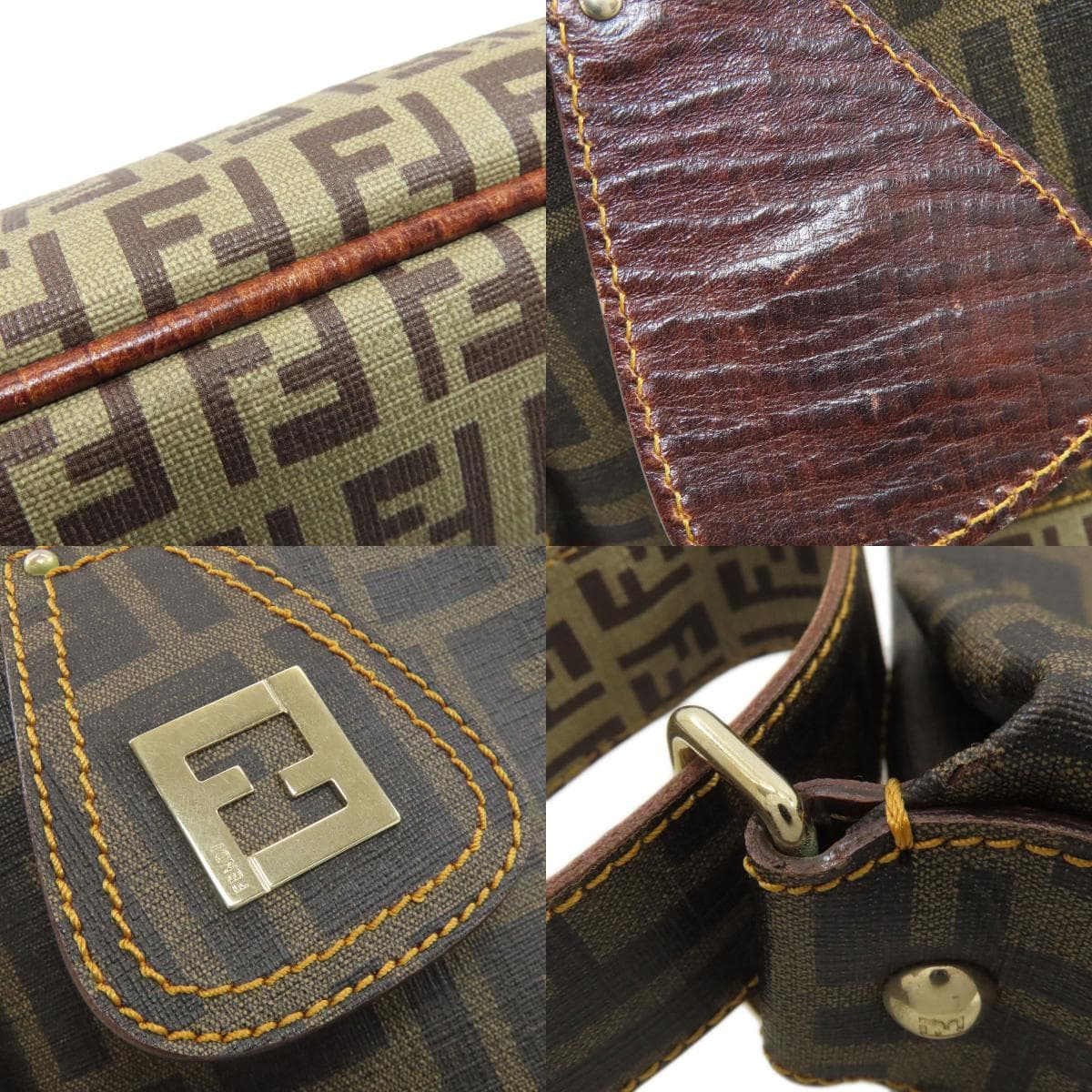 Fendi Zucchino pattern Zukkino shoulder bag PVC ladies [Used] [FENDI] 8