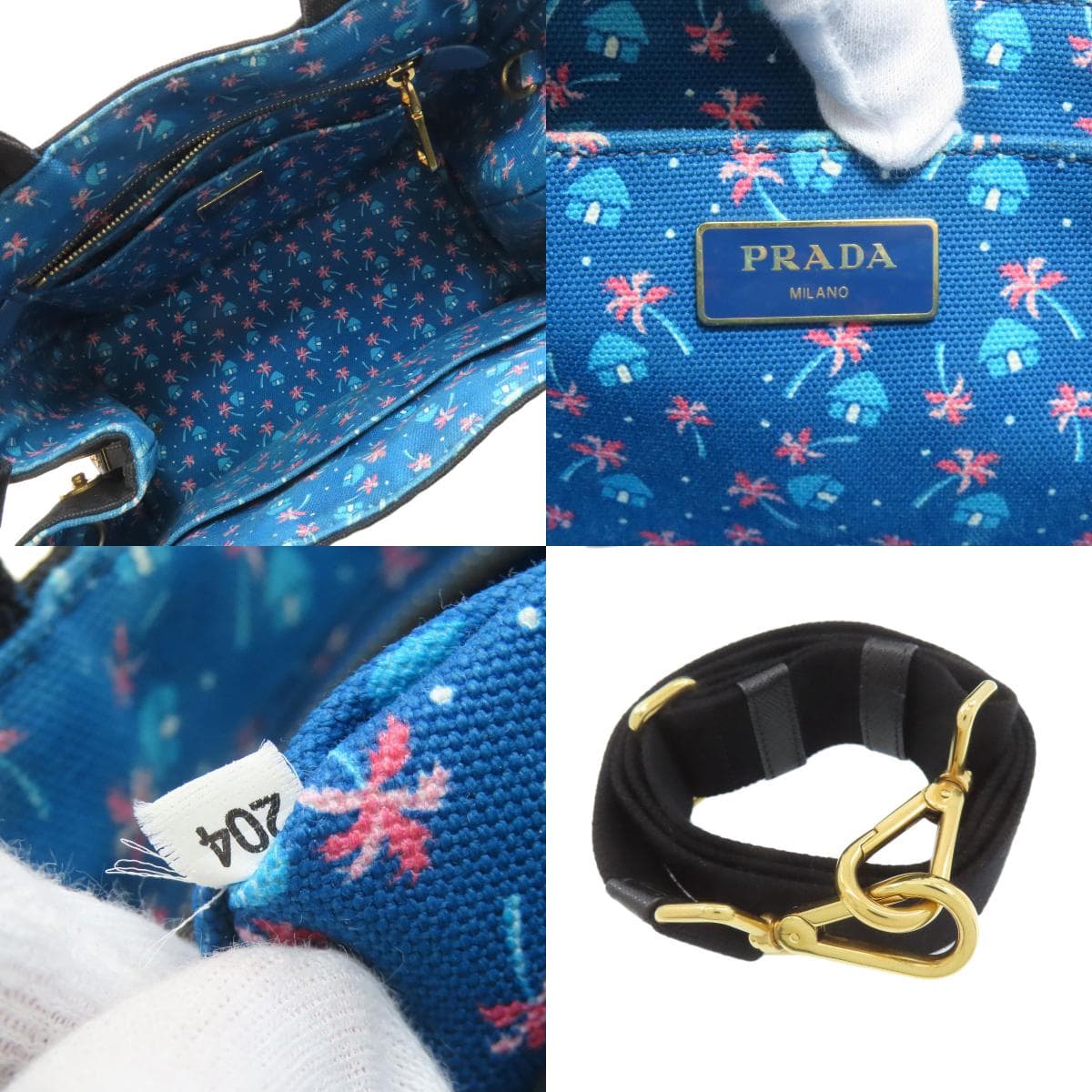 Prada Kanapa Mini 2WAY Handbag Canvas Ladies [Used] [PRADA] 5