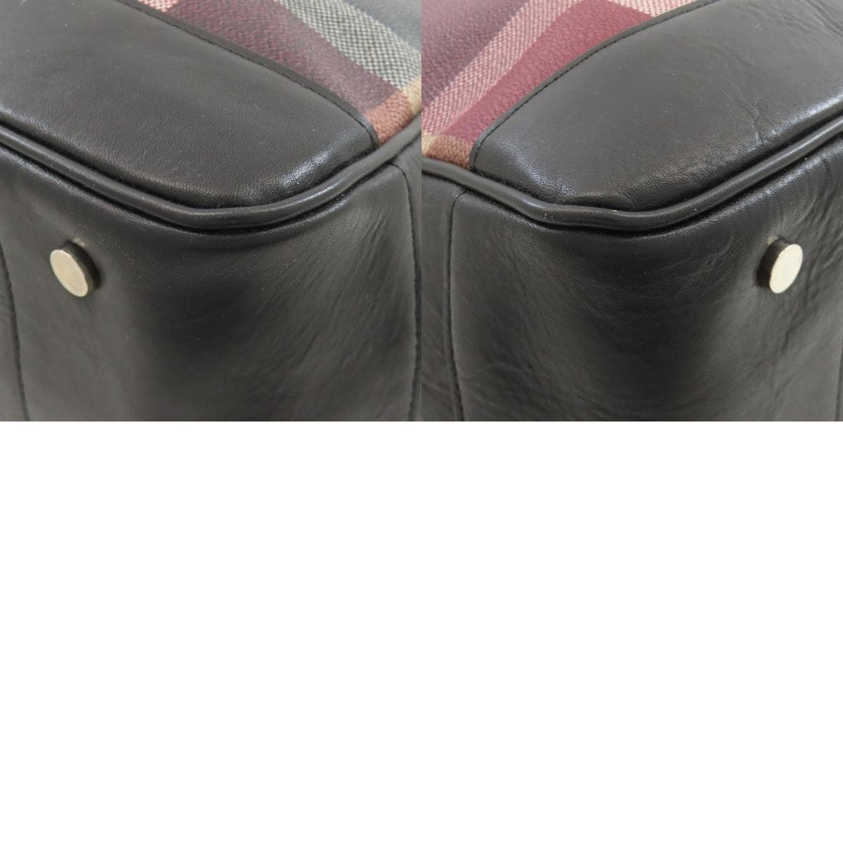 Burberry Check Pattern Tote Bag Leather Ladies [Used] [BURBERRY] 10