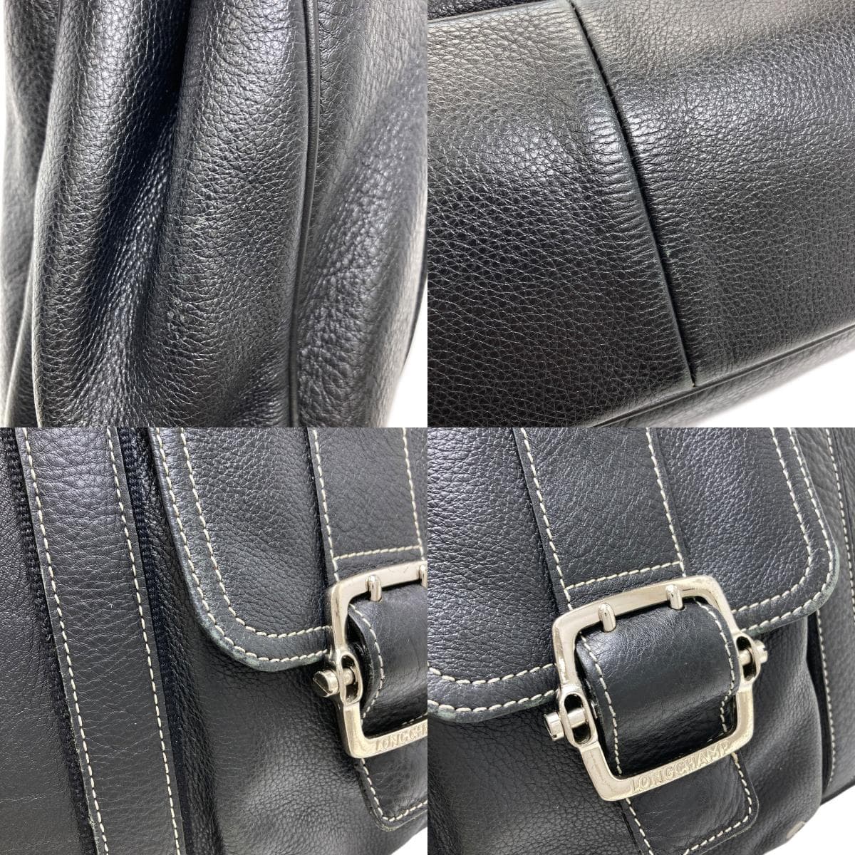 Longchamp Logo Handbag Leather Ladies [Used] [Longchamp] 8