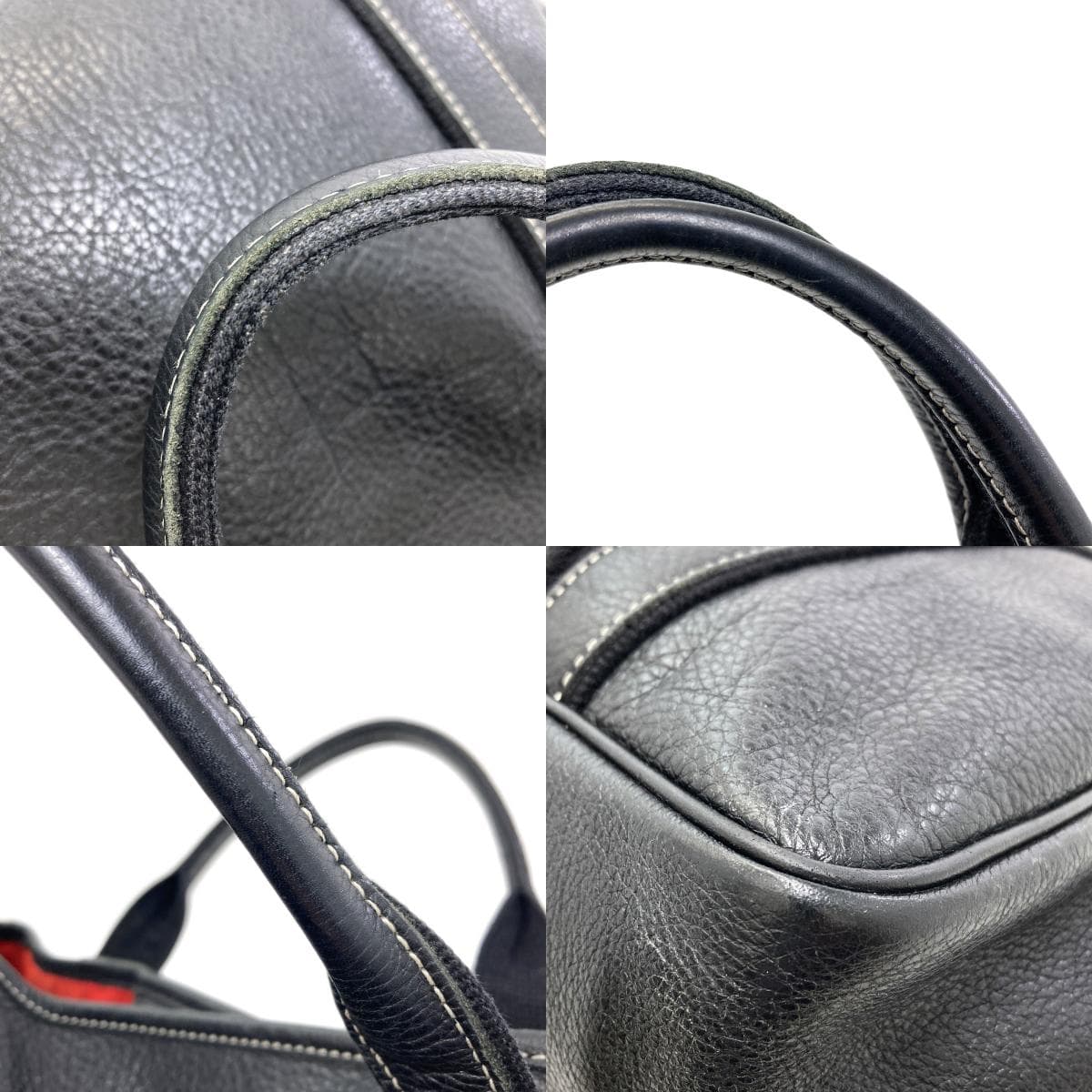 Longchamp Logo Handbag Leather Ladies [Used] [Longchamp] 9