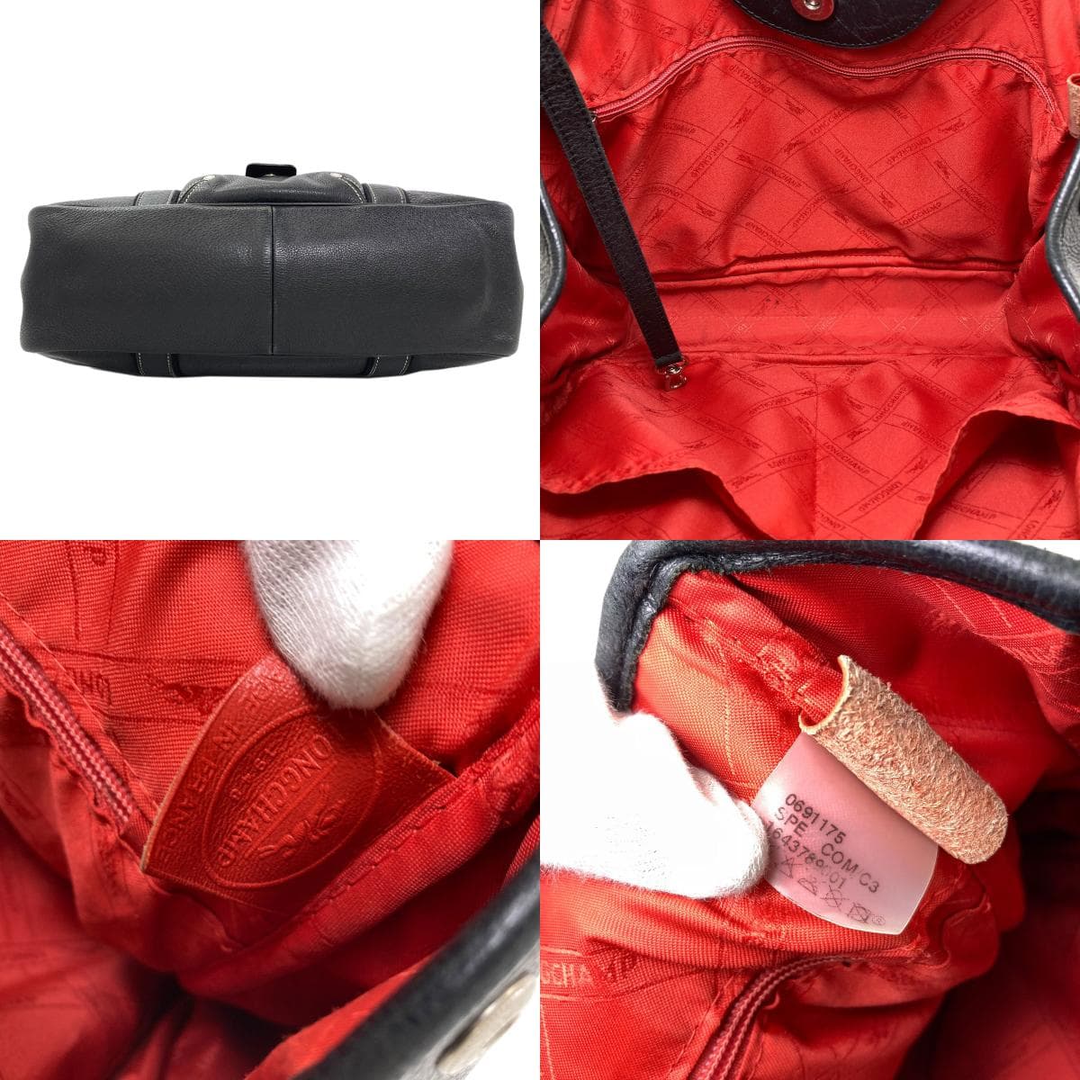 Longchamp Logo Handbag Leather Ladies [Used] [Longchamp] 4