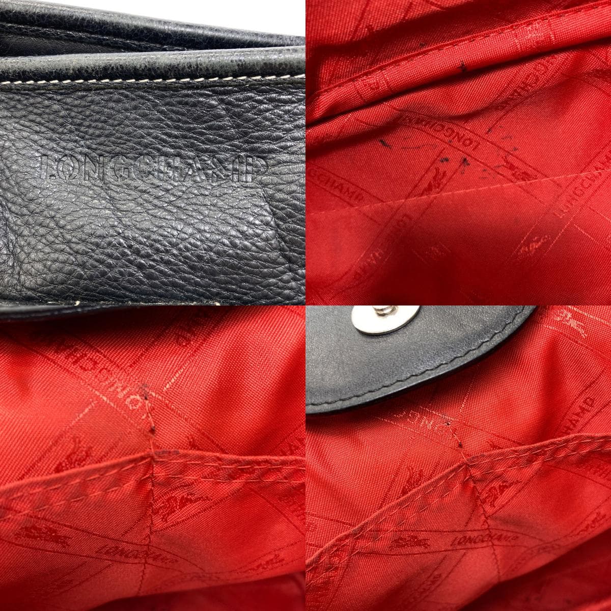 Longchamp Logo Handbag Leather Ladies [Used] [Longchamp] 5