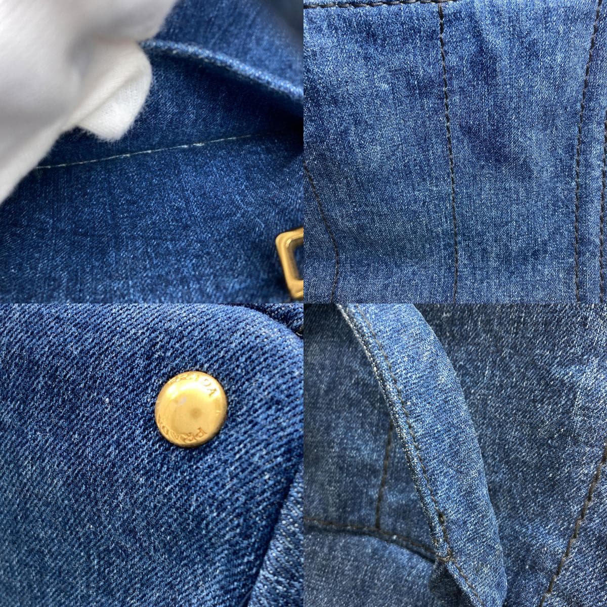 Prada B2642B Canapa Tote Bag Denim Ladies [Used] [PRADA] B2642B 9