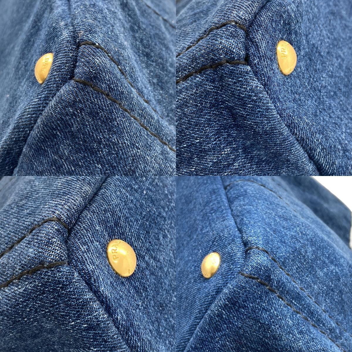 Prada B2642B Canapa Tote Bag Denim Ladies [Used] [PRADA] B2642B 10