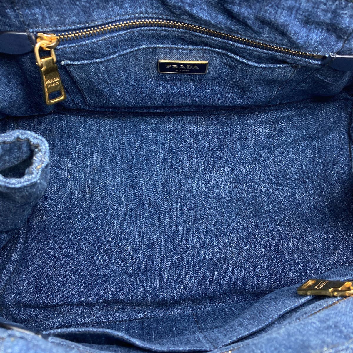 Prada B2642B Canapa Tote Bag Denim Ladies [Used] [PRADA] B2642B 5