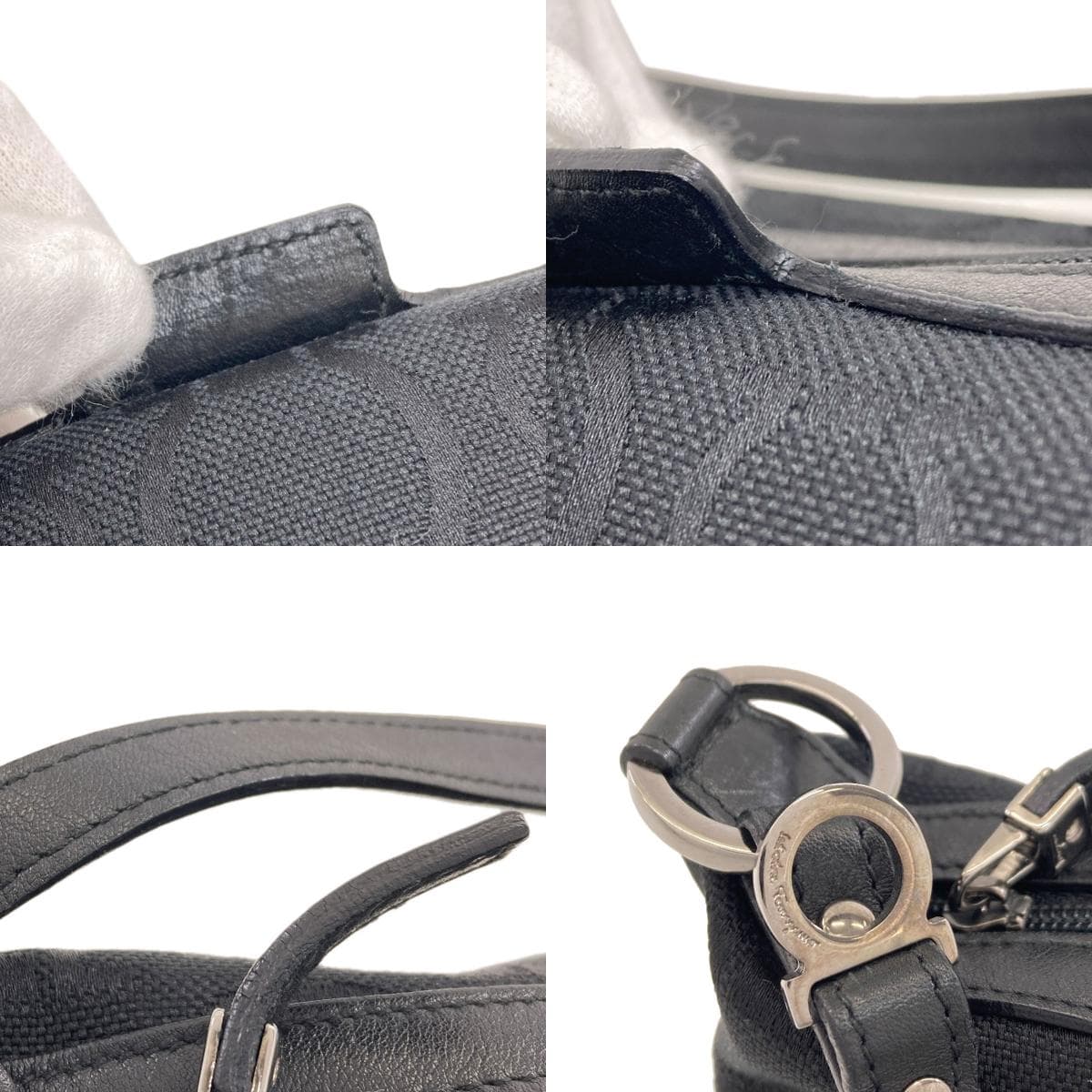 Salvatore Ferragamo Gancini Pattern Handbag Canvas Ladies [Used] [Salvatore Ferragamo] 8