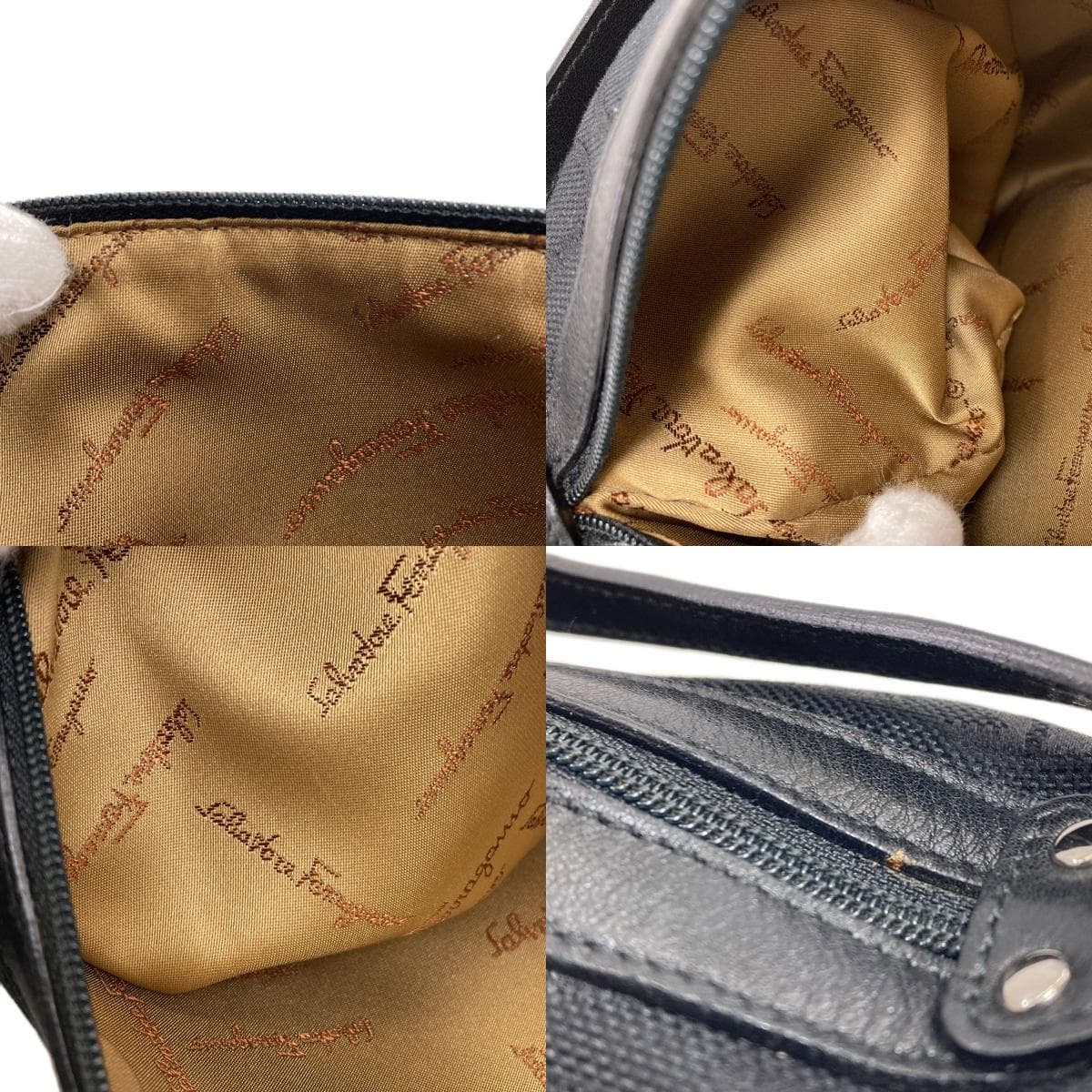 Salvatore Ferragamo Gancini Pattern Handbag Canvas Ladies [Used] [Salvatore Ferragamo] 7