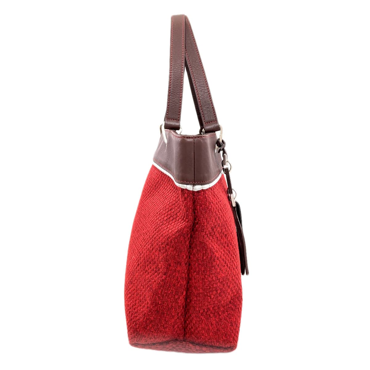 Longchamp Logo Tote Bag Leather/Fabric Material Ladies [Used] [Longchamp] 3