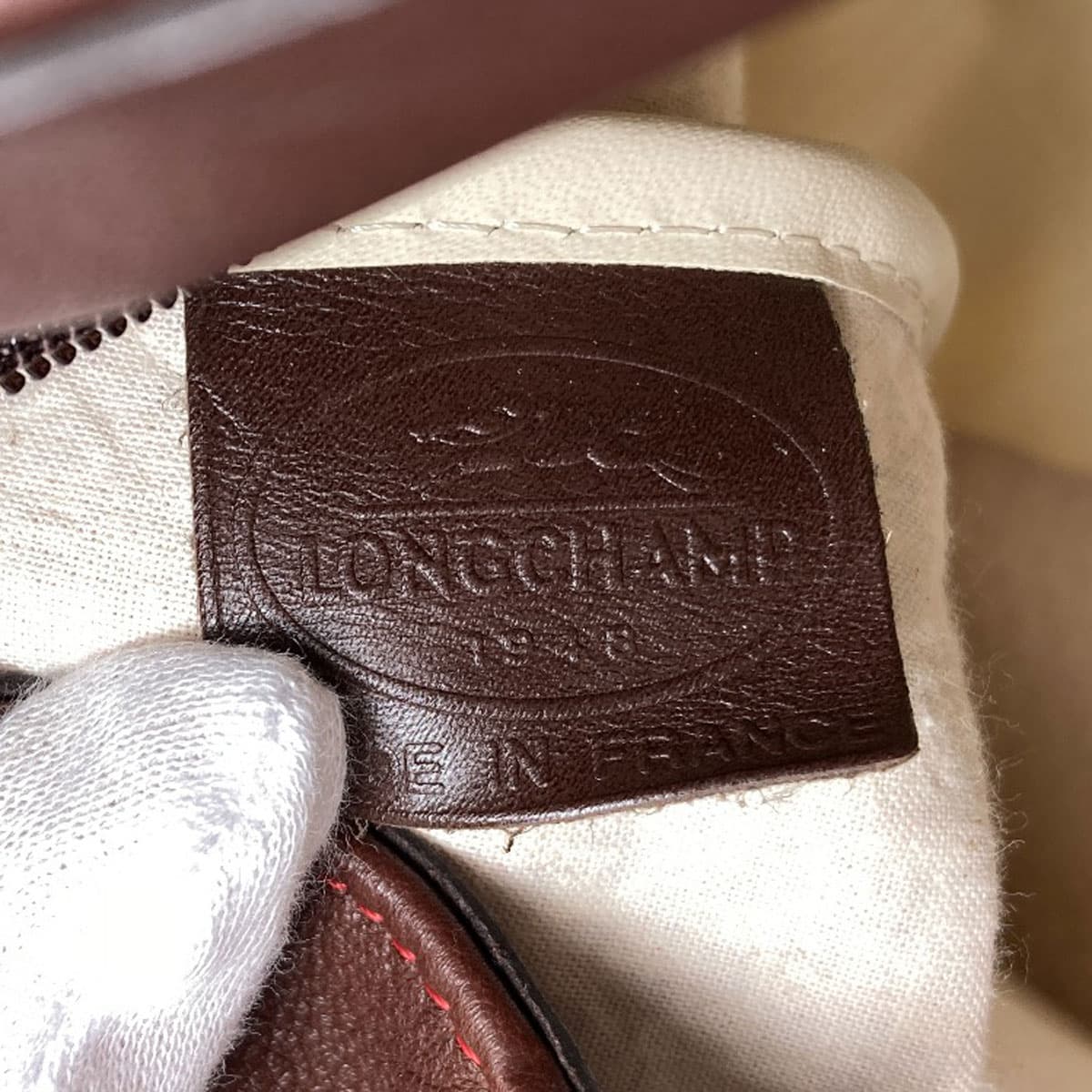 Longchamp Logo Tote Bag Leather/Fabric Material Ladies [Used] [Longchamp] 6