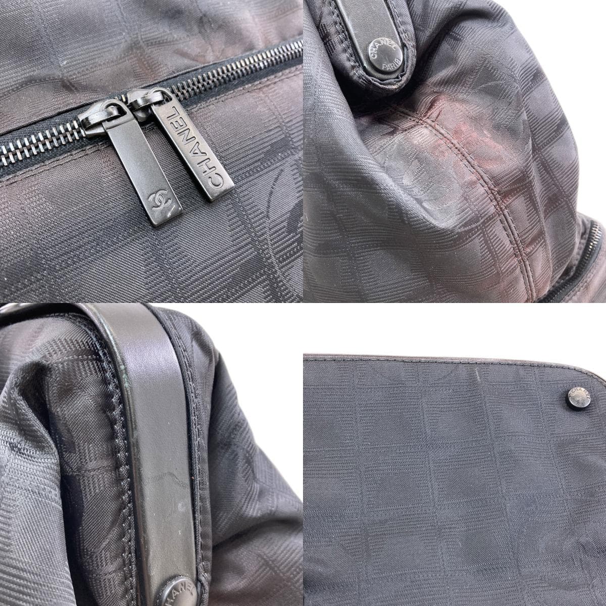 Chanel Neutral Travel Line Tote Bag Nylon Jacquard Ladies [Used] [CHANEL] 8