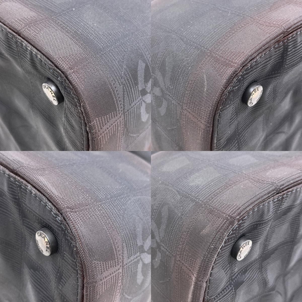 Chanel Neutral Travel Line Tote Bag Nylon Jacquard Ladies [Used] [CHANEL] 10