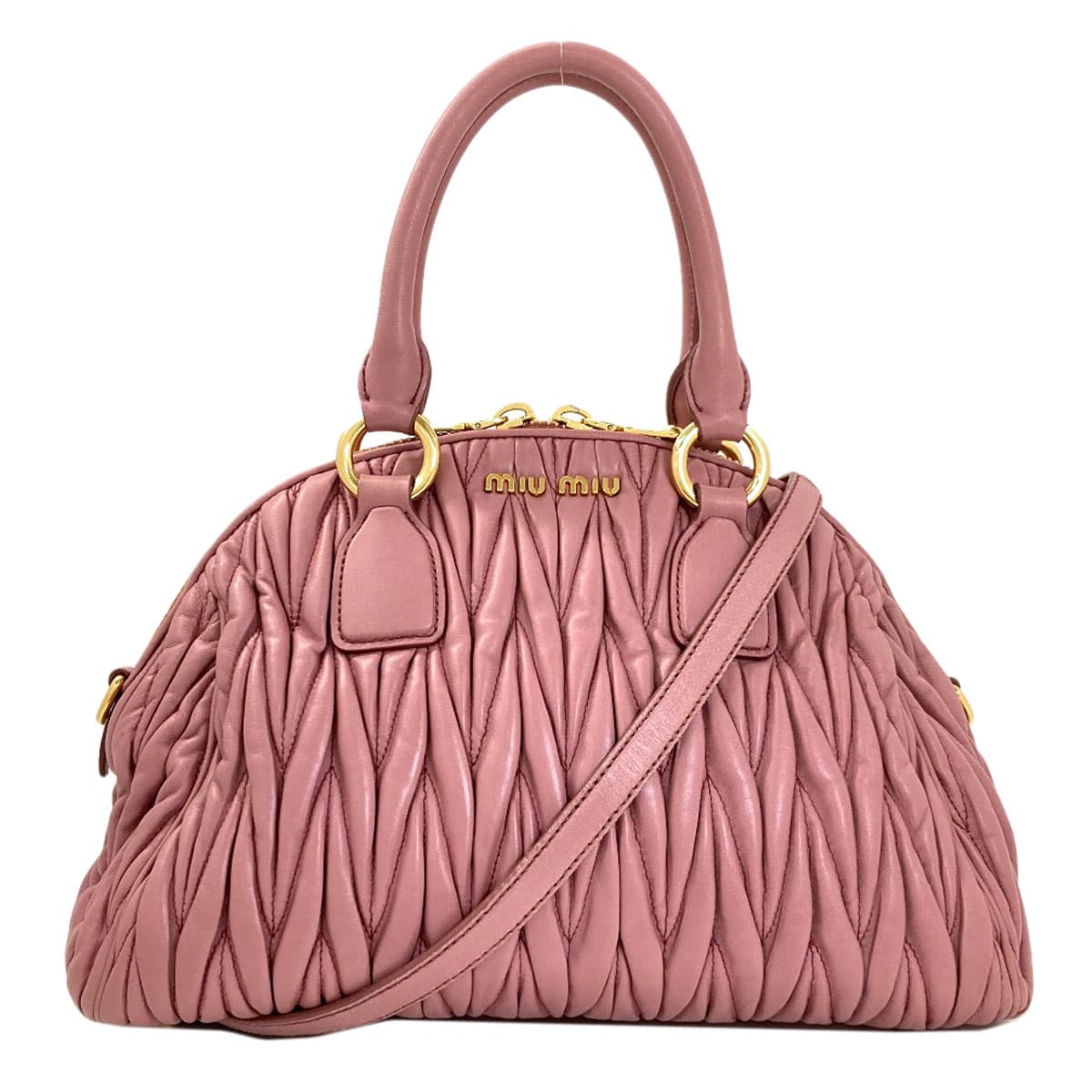 Miu Miu Matelassé 2WAY Handbag Calf Leather Ladies [Used] [MIUMIU]