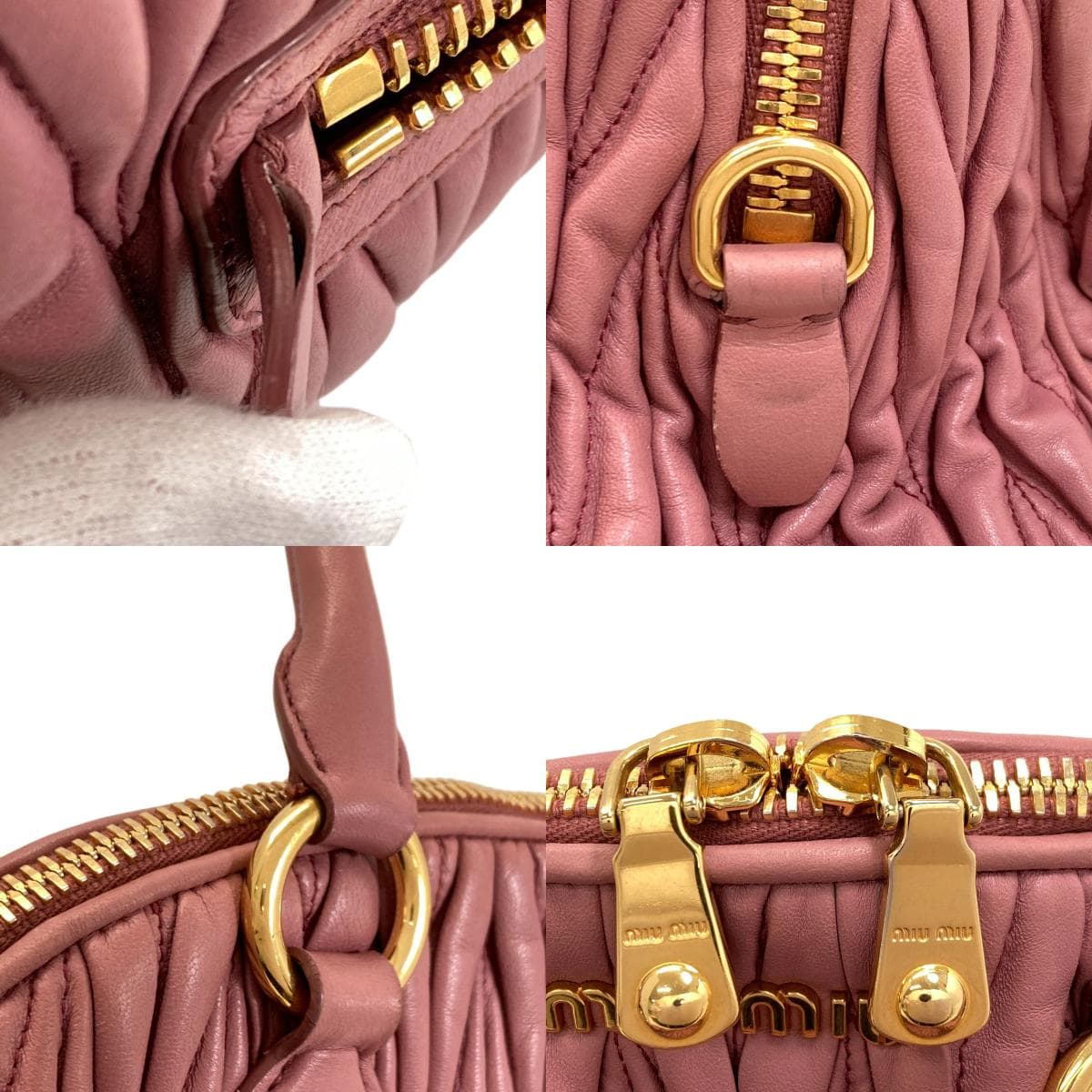 Miu Miu Matelassé 2WAY Handbag Calf Leather Ladies [Used] [MIUMIU] 7