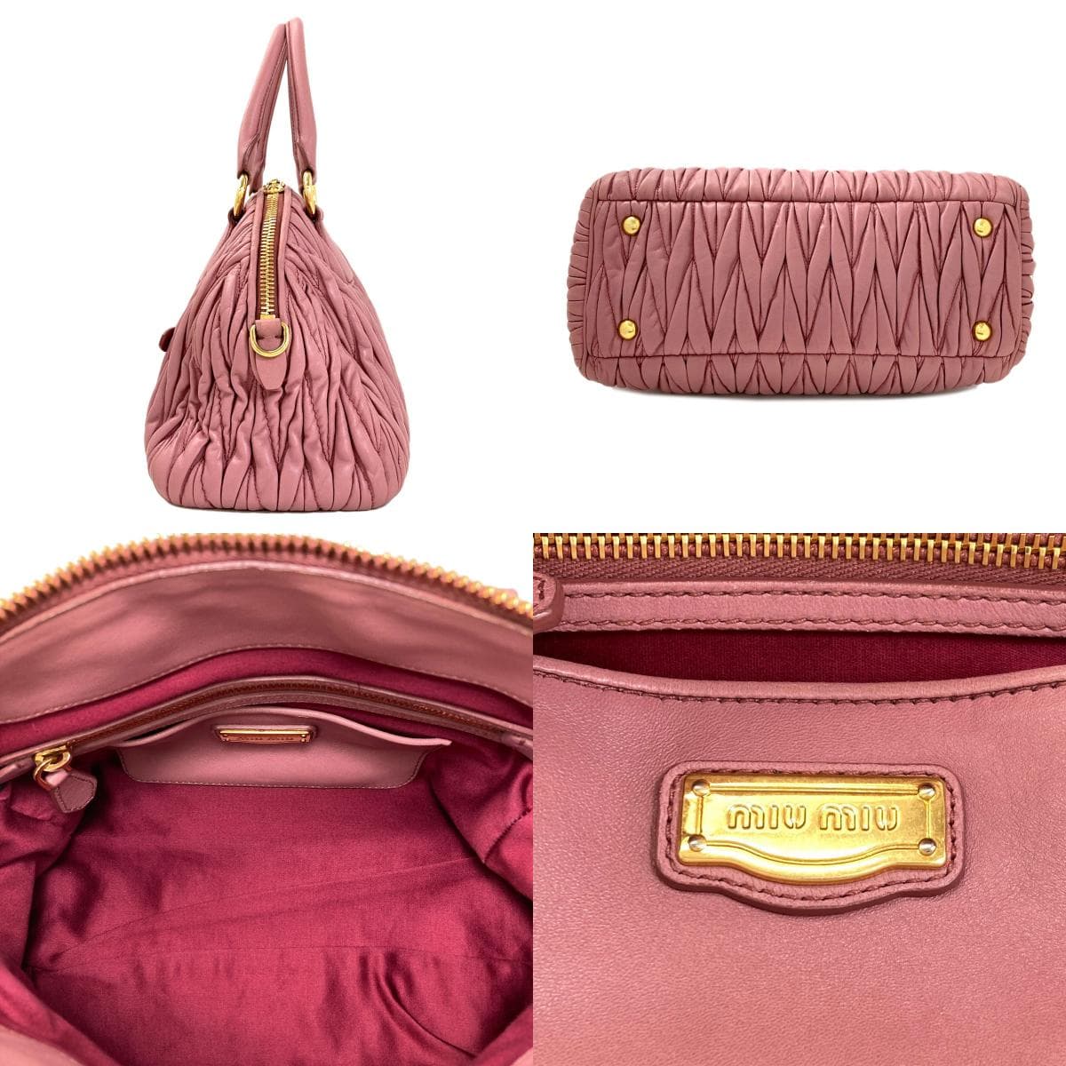 Miu Miu Matelassé 2WAY Handbag Calf Leather Ladies [Used] [MIUMIU] 3