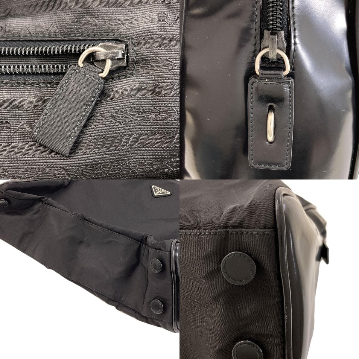 Prada logo hardware handbag, nylon material, ladies' [used] [PRADA] 8