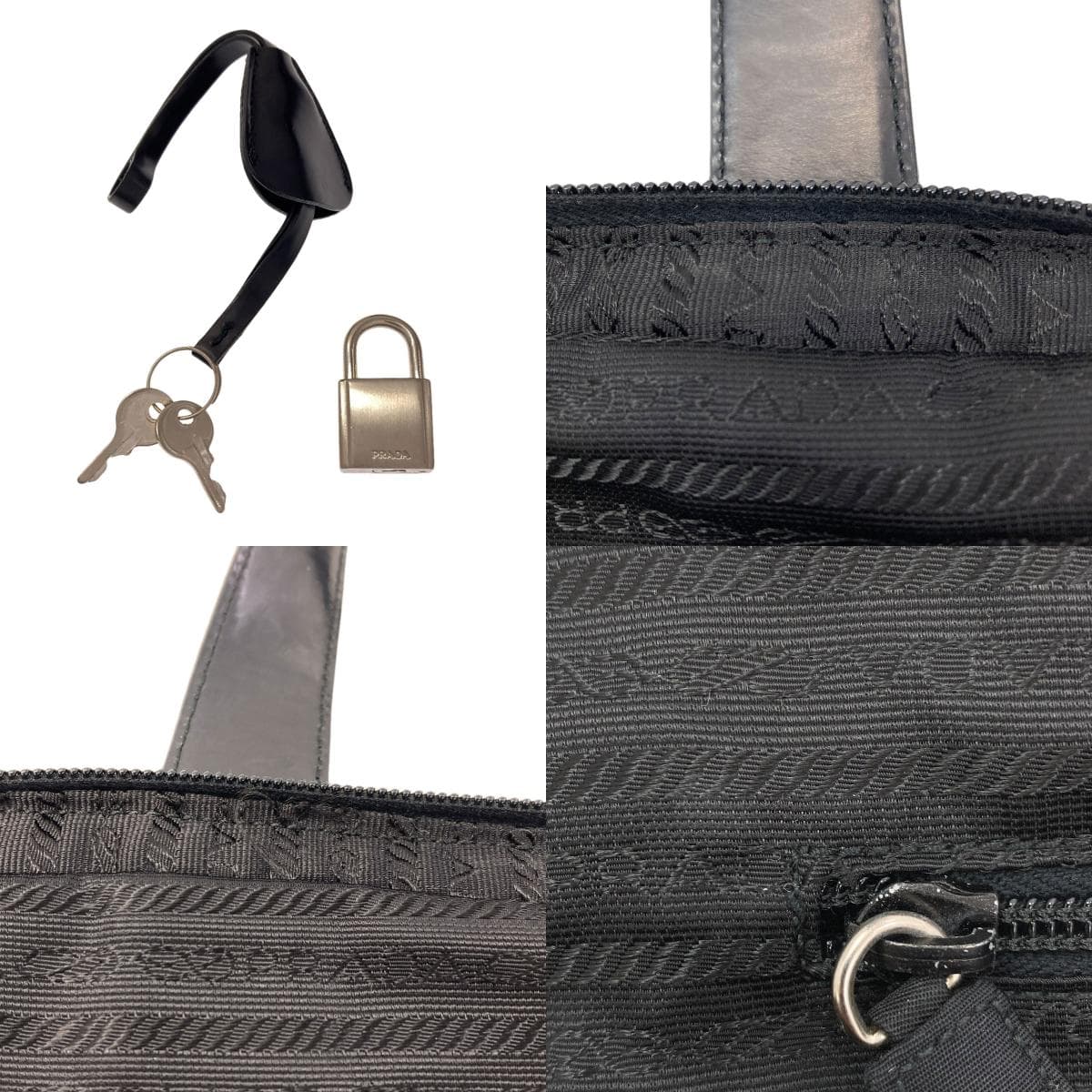 Prada logo hardware handbag, nylon material, ladies' [used] [PRADA] 6