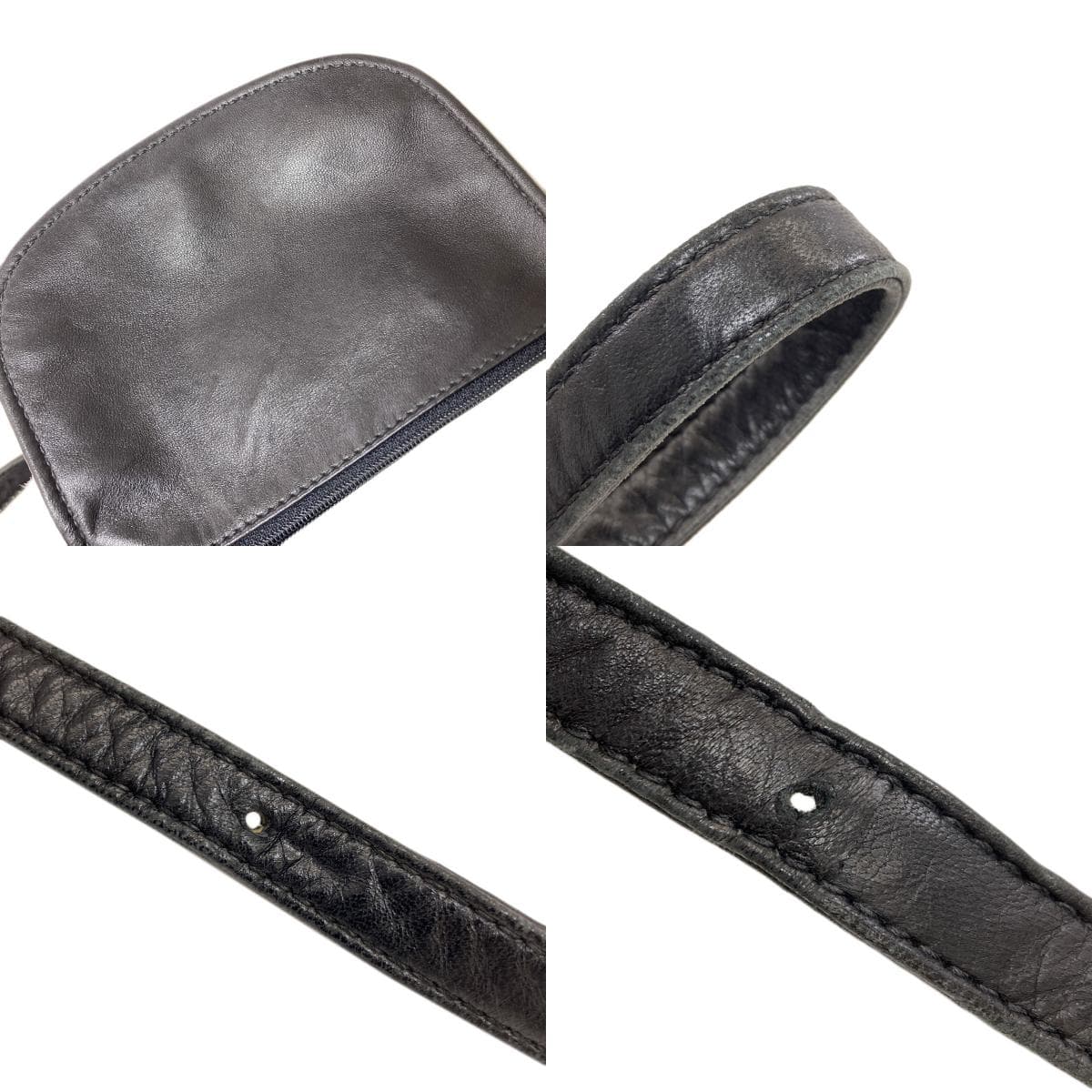 Hunting World Drawstring Logo Shoulder Bag Leather Ladies [Used] [HUNTING WORLD] 9