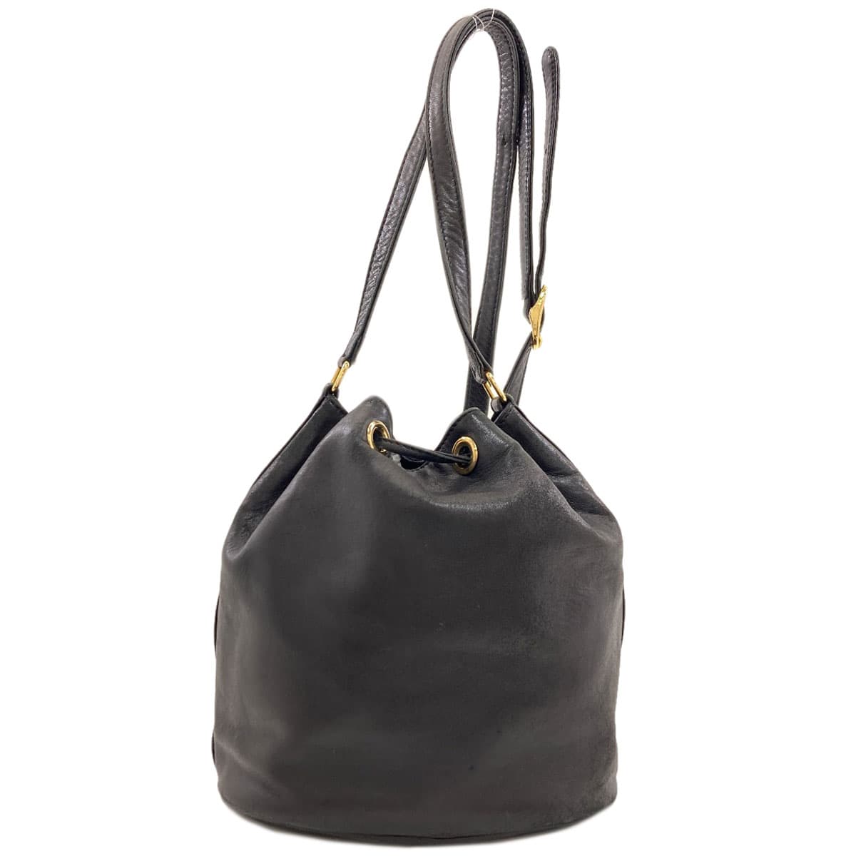 Hunting World Drawstring Logo Shoulder Bag Leather Ladies [Used] [HUNTING WORLD] 2