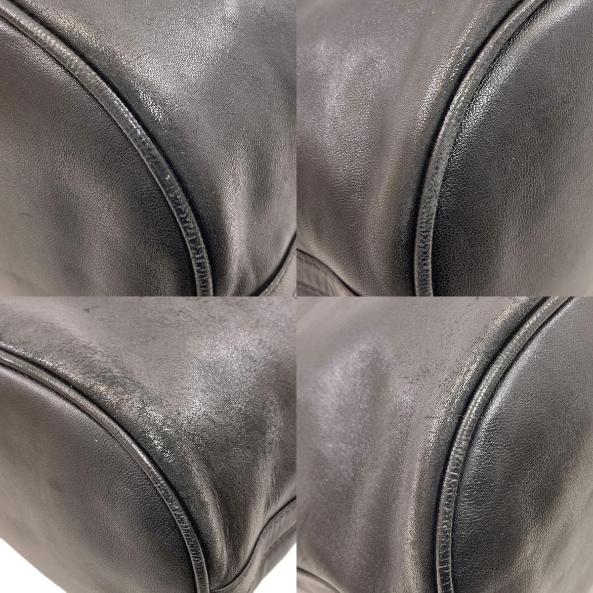 Hunting World Drawstring Logo Shoulder Bag Leather Ladies [Used] [HUNTING WORLD] 10