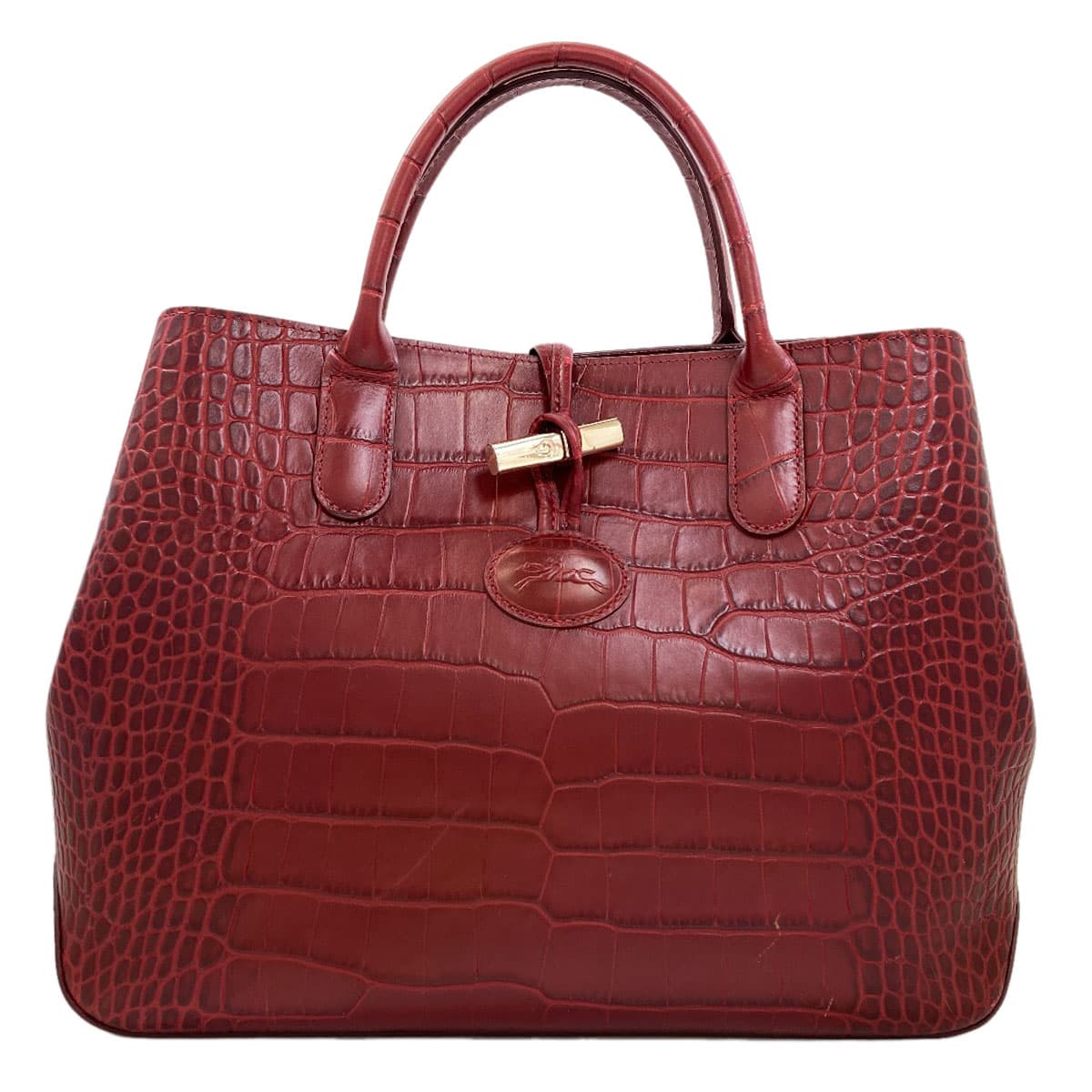 Longchamp Roseau Embossed Tote Bag Leather for Women [Used] [Longchamp]