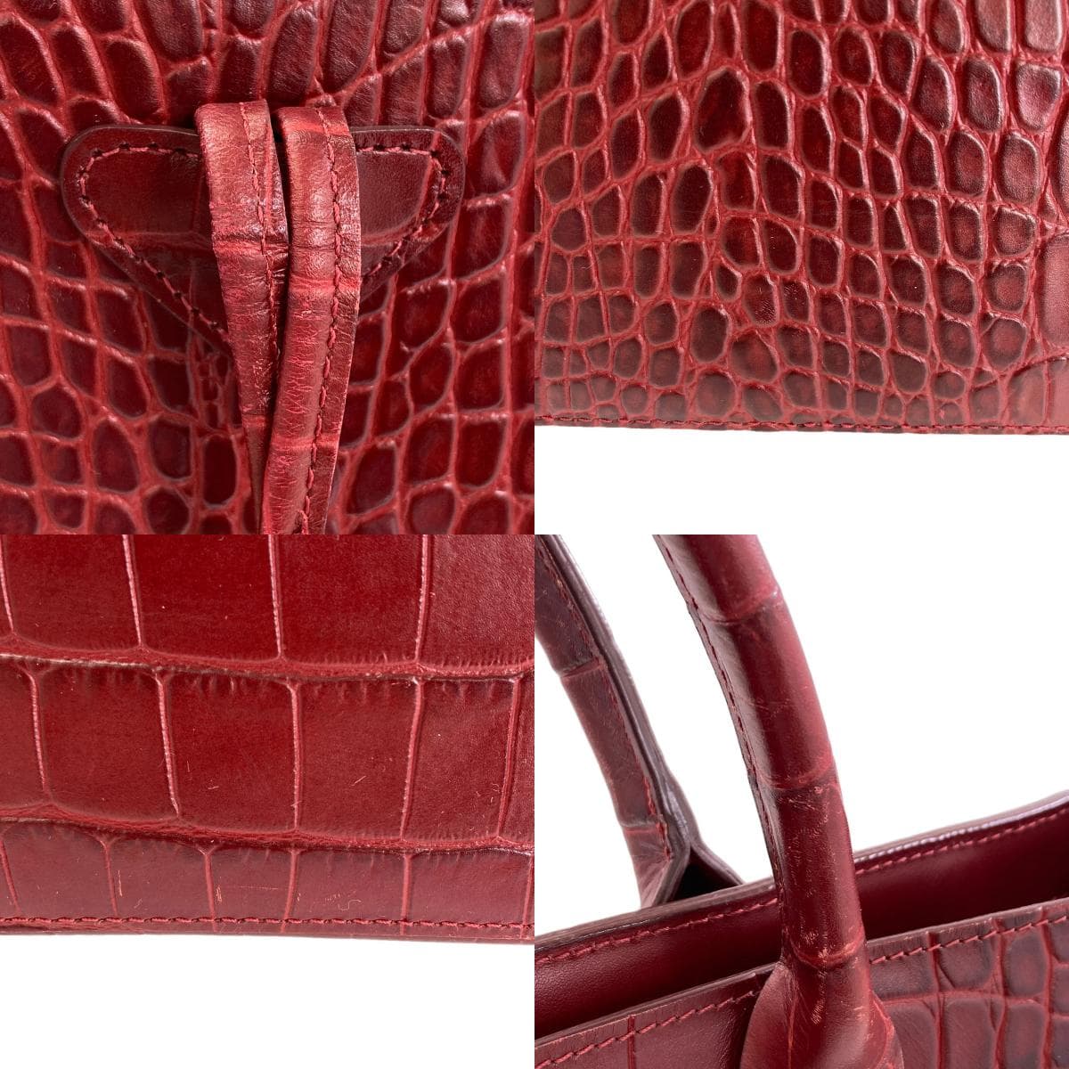 Longchamp Roseau Embossed Tote Bag Leather for Women [Used] [Longchamp] 8