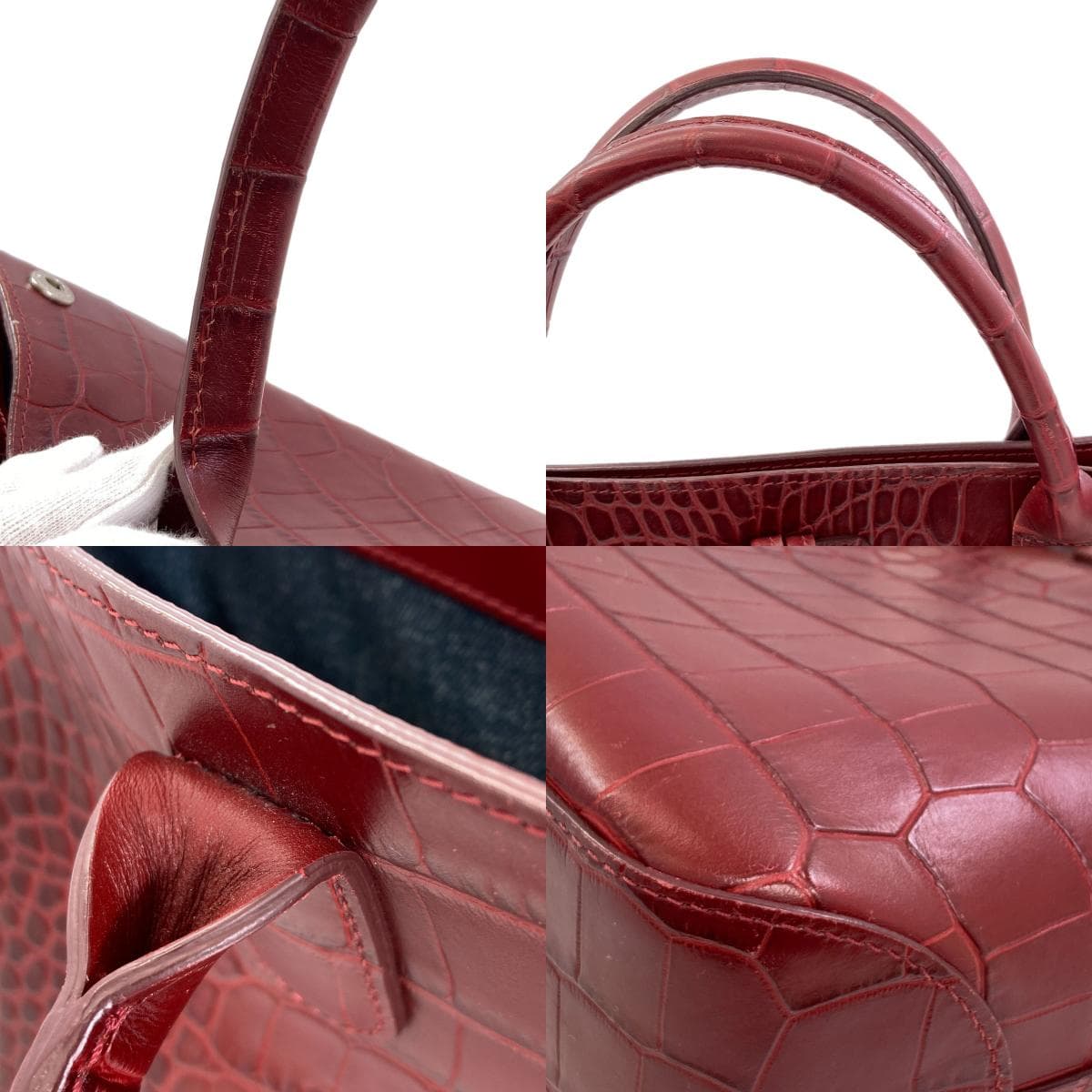 Longchamp Roseau Embossed Tote Bag Leather for Women [Used] [Longchamp] 9