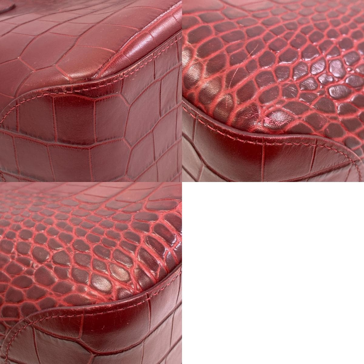 Longchamp Roseau Embossed Tote Bag Leather for Women [Used] [Longchamp] 10