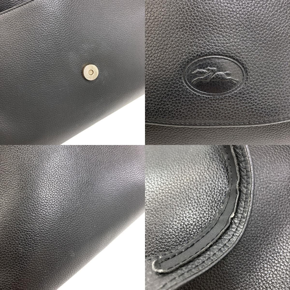 Longchamp Logo Shoulder Bag Leather Ladies [Used] [Longchamp] 9