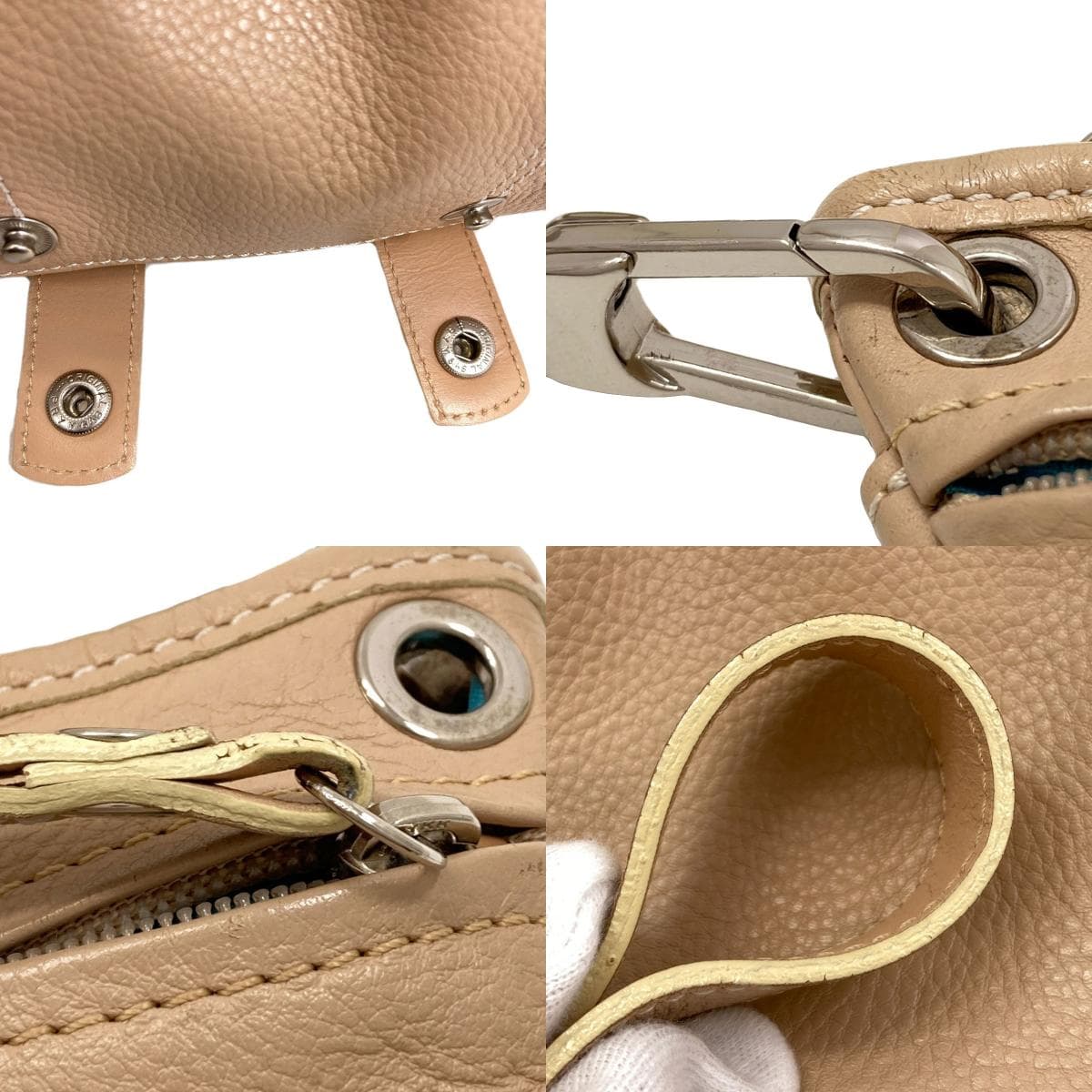 Longchamp Logo Handbag Leather Ladies [Used] [Longchamp] 9