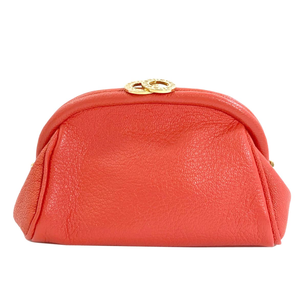 Bulgari clasp accessory pouch leather for women [Used] [BVLGARI] 2