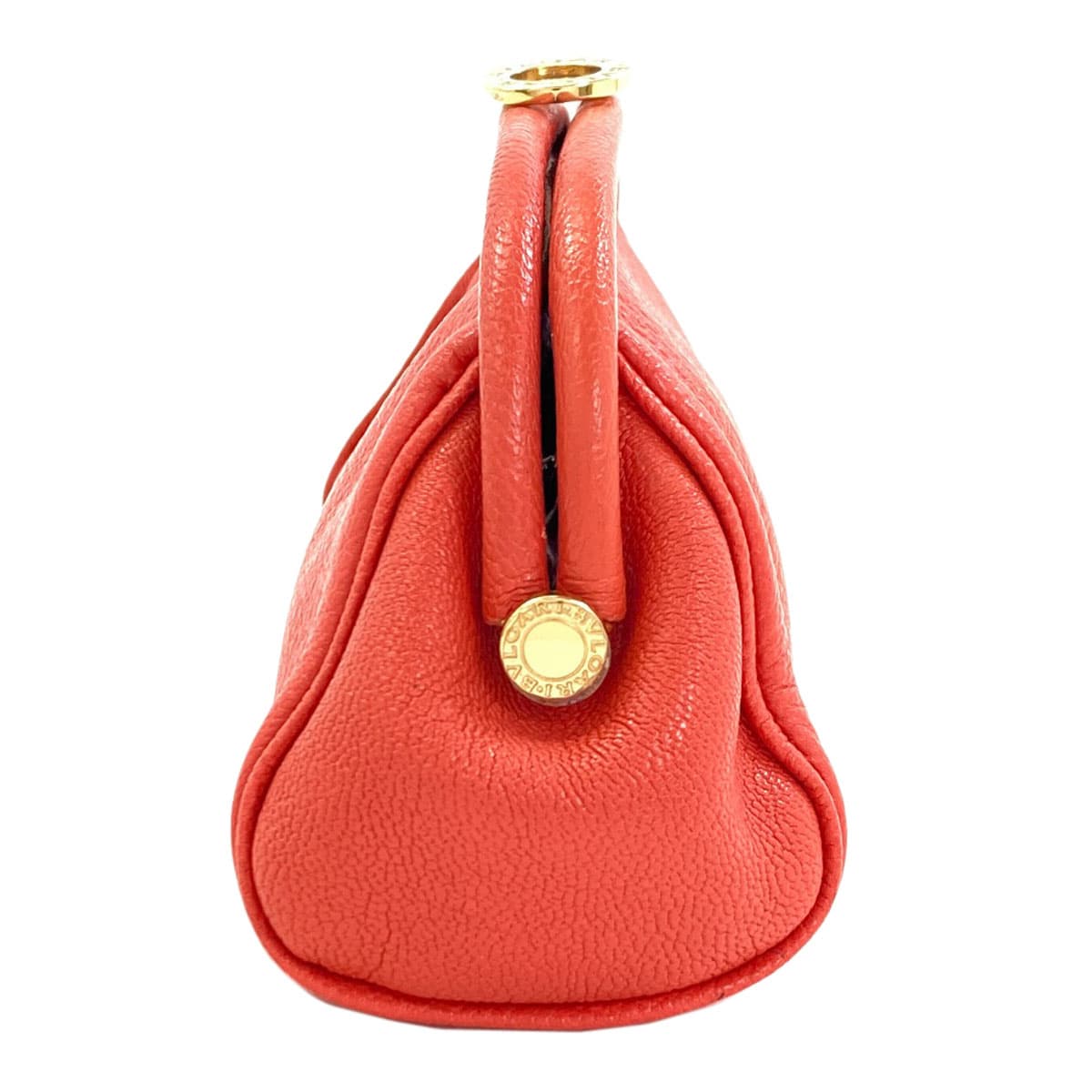 Bulgari clasp accessory pouch leather for women [Used] [BVLGARI] 3