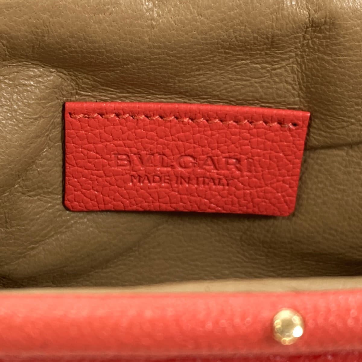 Bulgari clasp accessory pouch leather for women [Used] [BVLGARI] 6