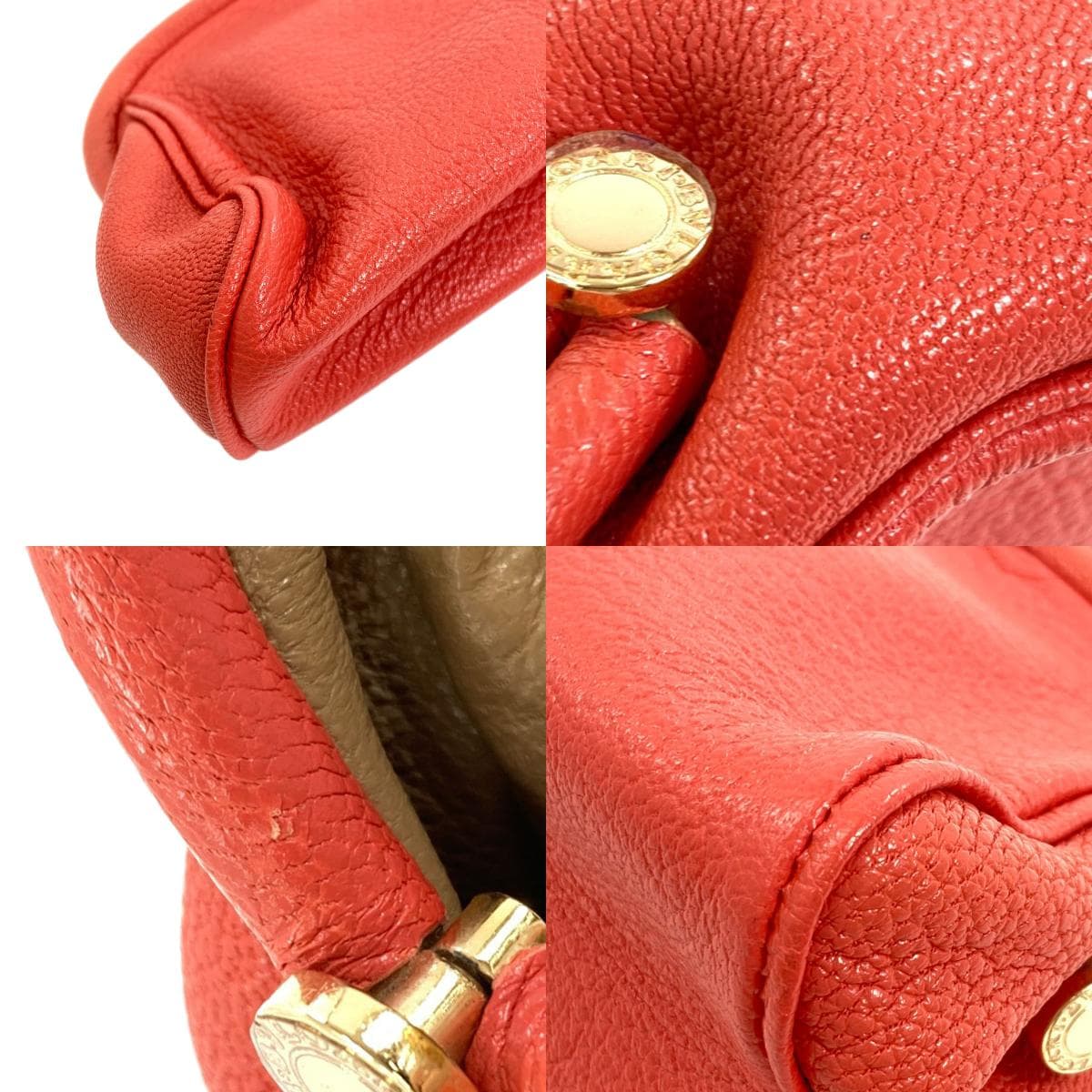 Bulgari clasp accessory pouch leather for women [Used] [BVLGARI] 9