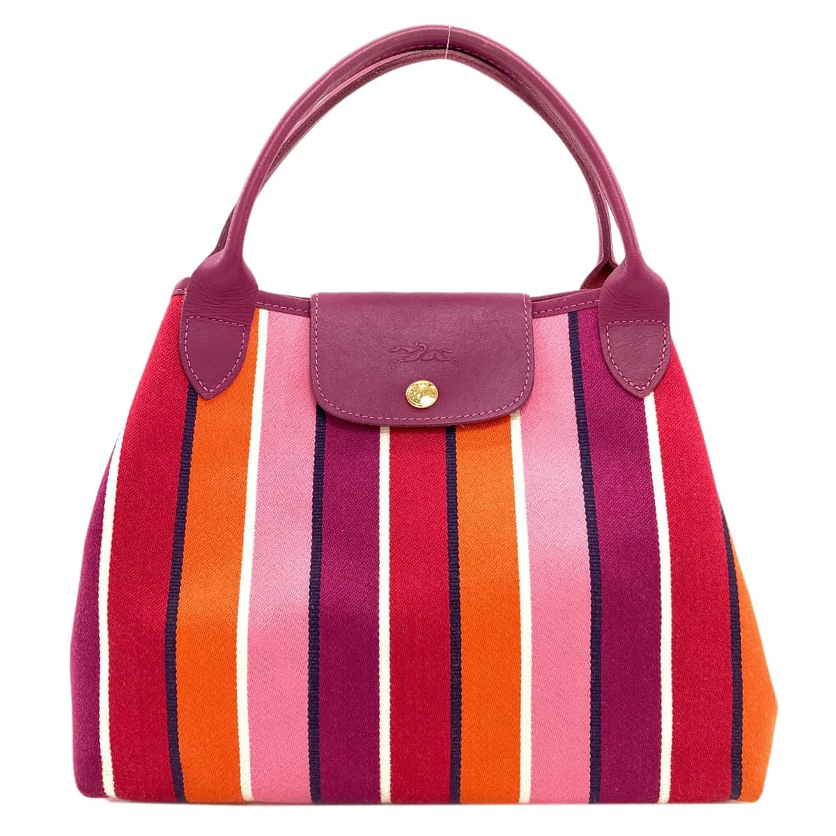 Longchamp Stripe Tote Bag Canvas Ladies [Used] [Longchamp]