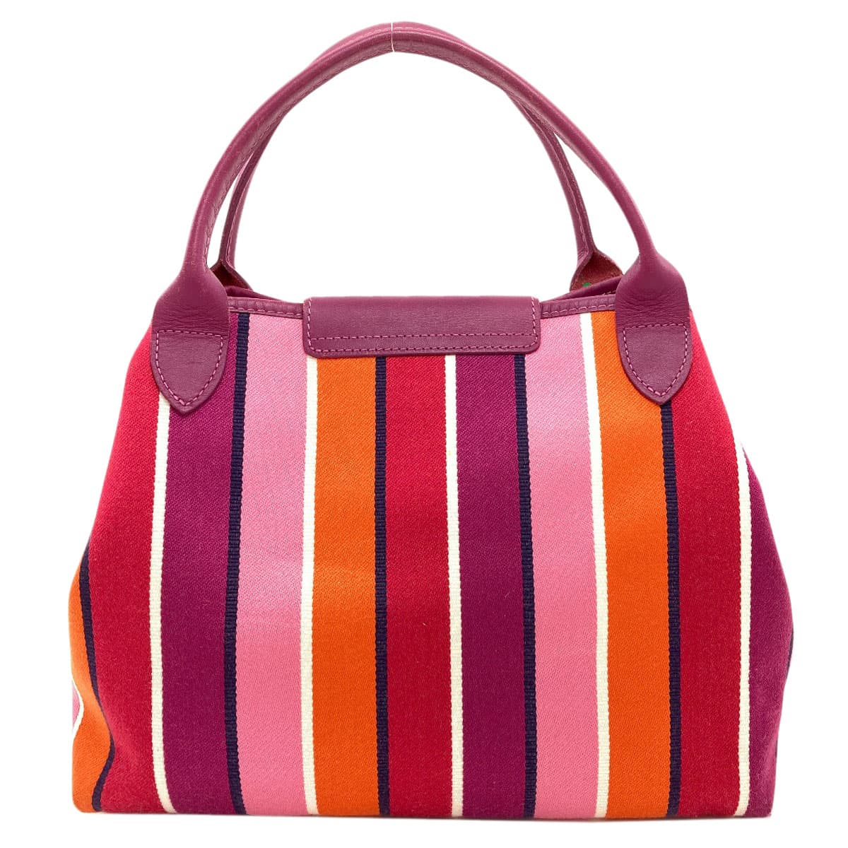 Longchamp Stripe Tote Bag Canvas Ladies [Used] [Longchamp] 2