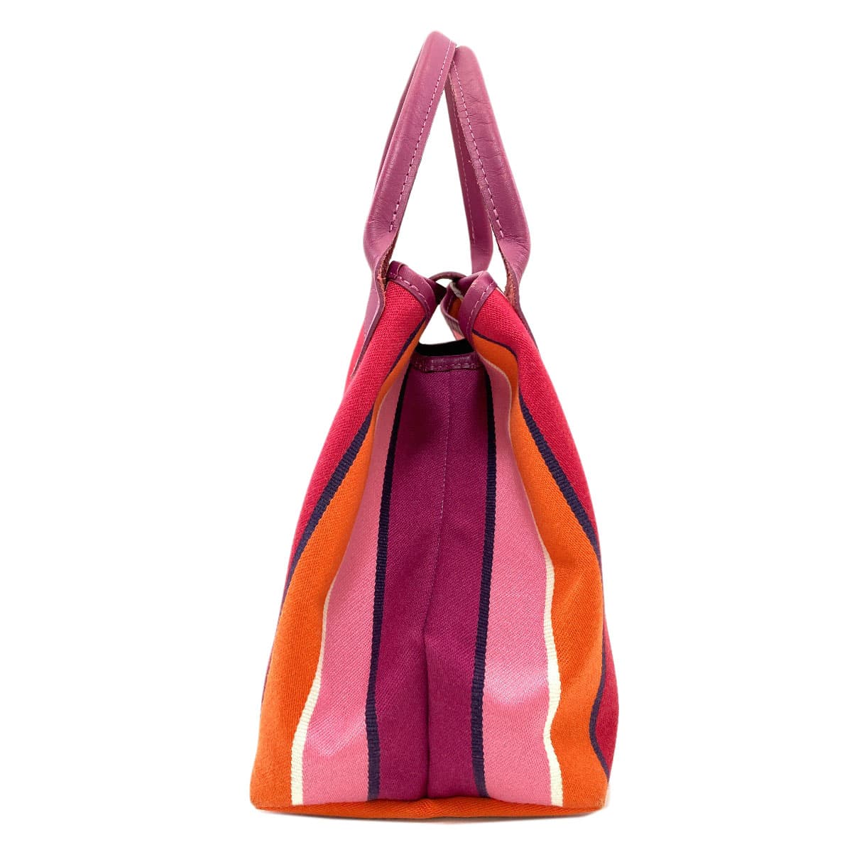 Longchamp Stripe Tote Bag Canvas Ladies [Used] [Longchamp] 3