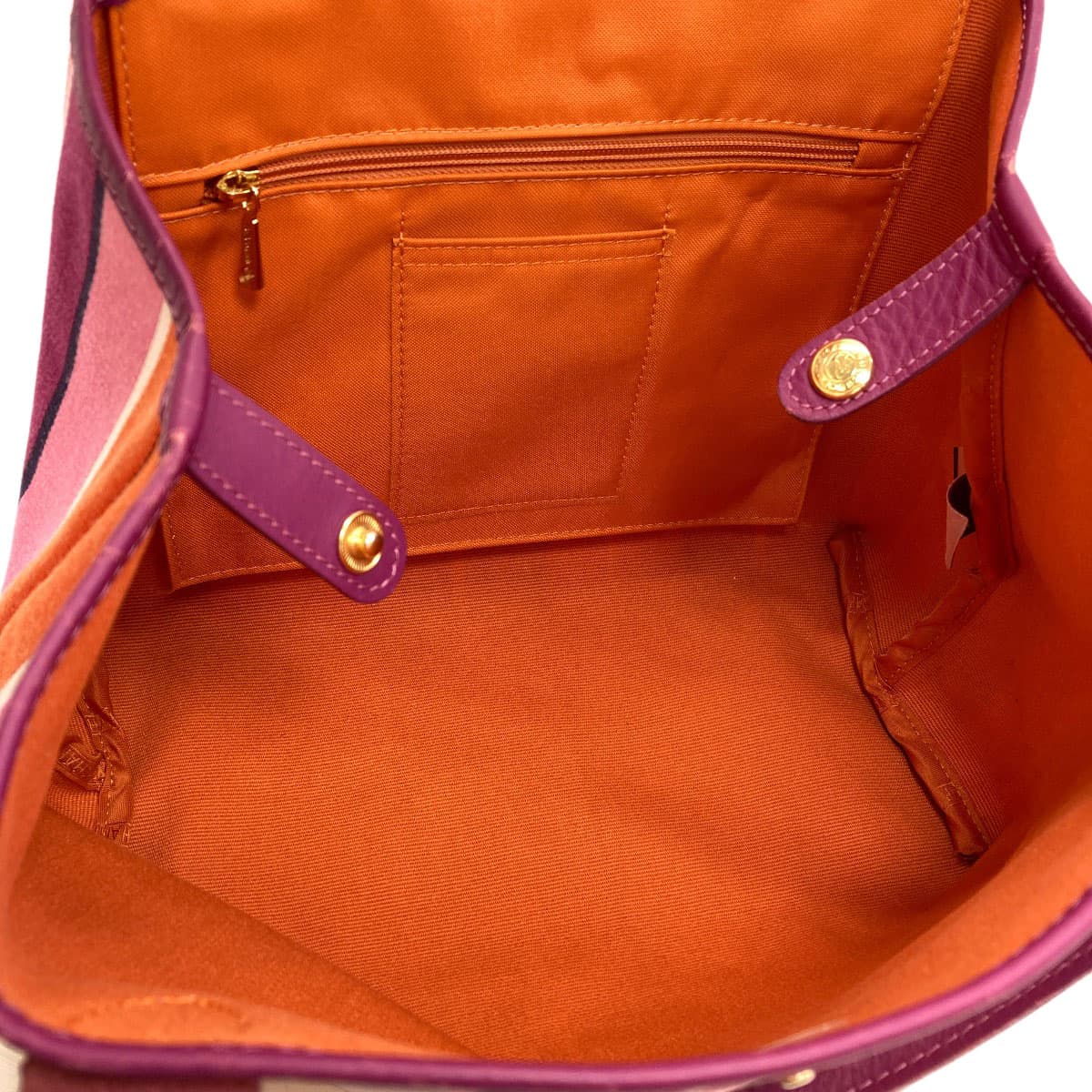 Longchamp Stripe Tote Bag Canvas Ladies [Used] [Longchamp] 5